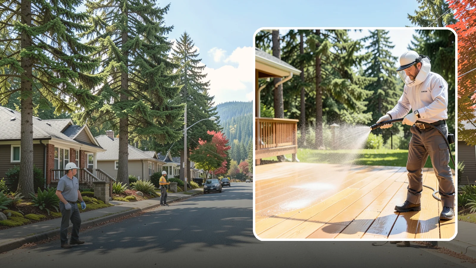 Brightening Treatment in Hunts Point, King County, WA - Brightening treatment restores the natural color and tone of wood and hardscape surfaces after cleaning or stripping.
