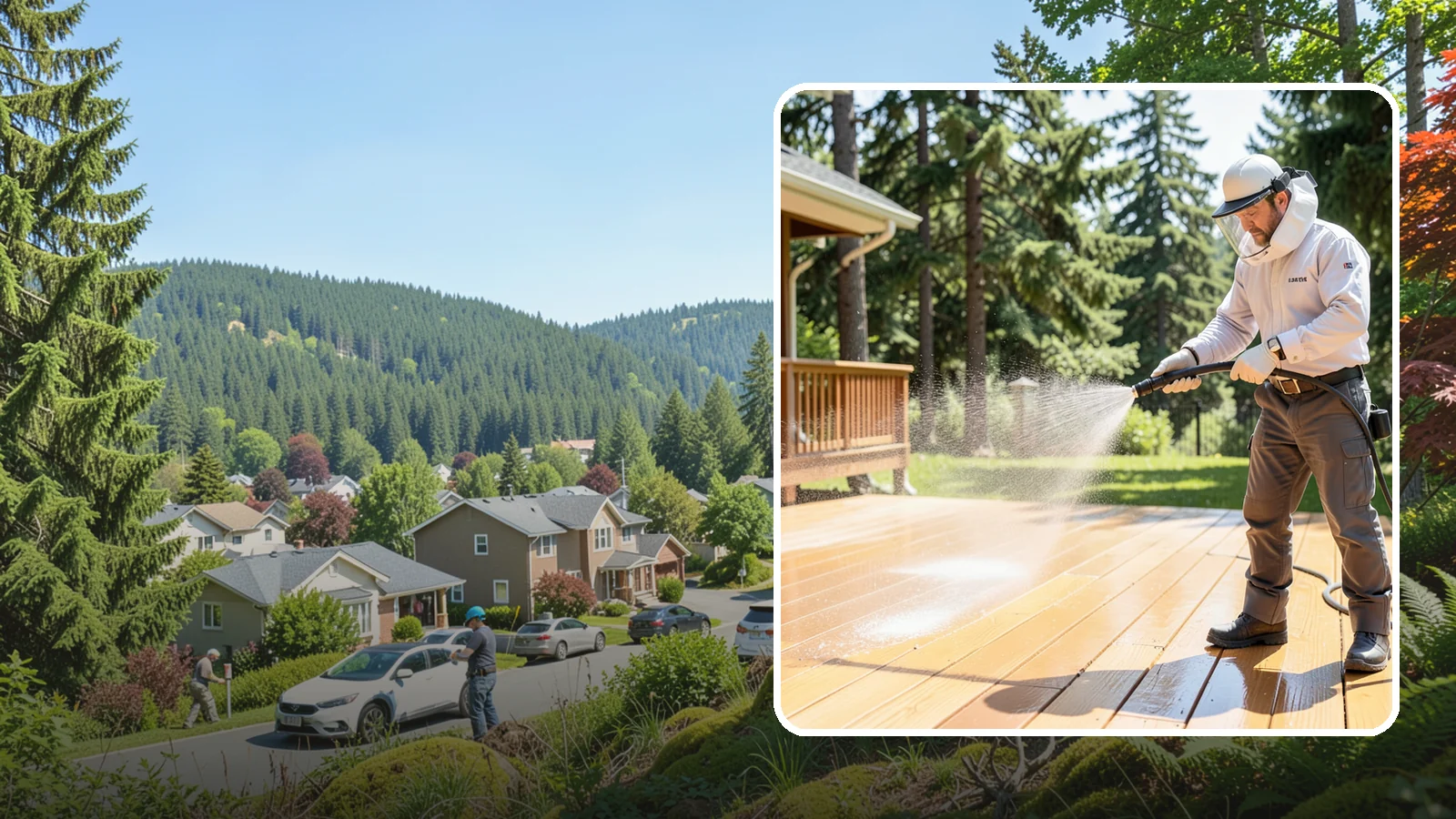 Brightening Treatment in Index, Snohomish County, WA - Brightening treatment restores the natural color and tone of wood and hardscape surfaces after cleaning or stripping.