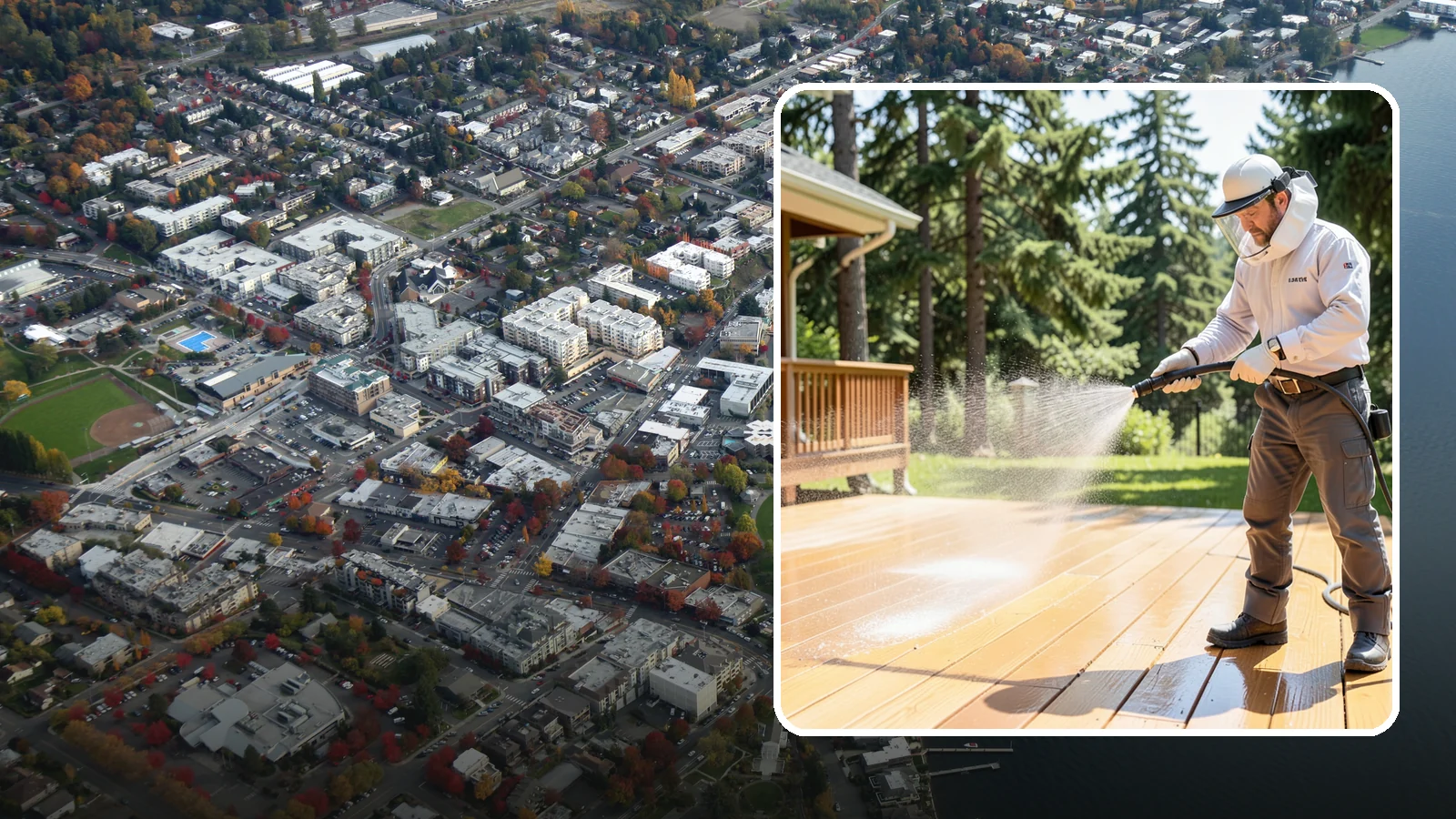 Brightening Treatment in Kirkland, King County, WA - Brightening treatment restores the natural color and tone of wood and hardscape surfaces after cleaning or stripping.
