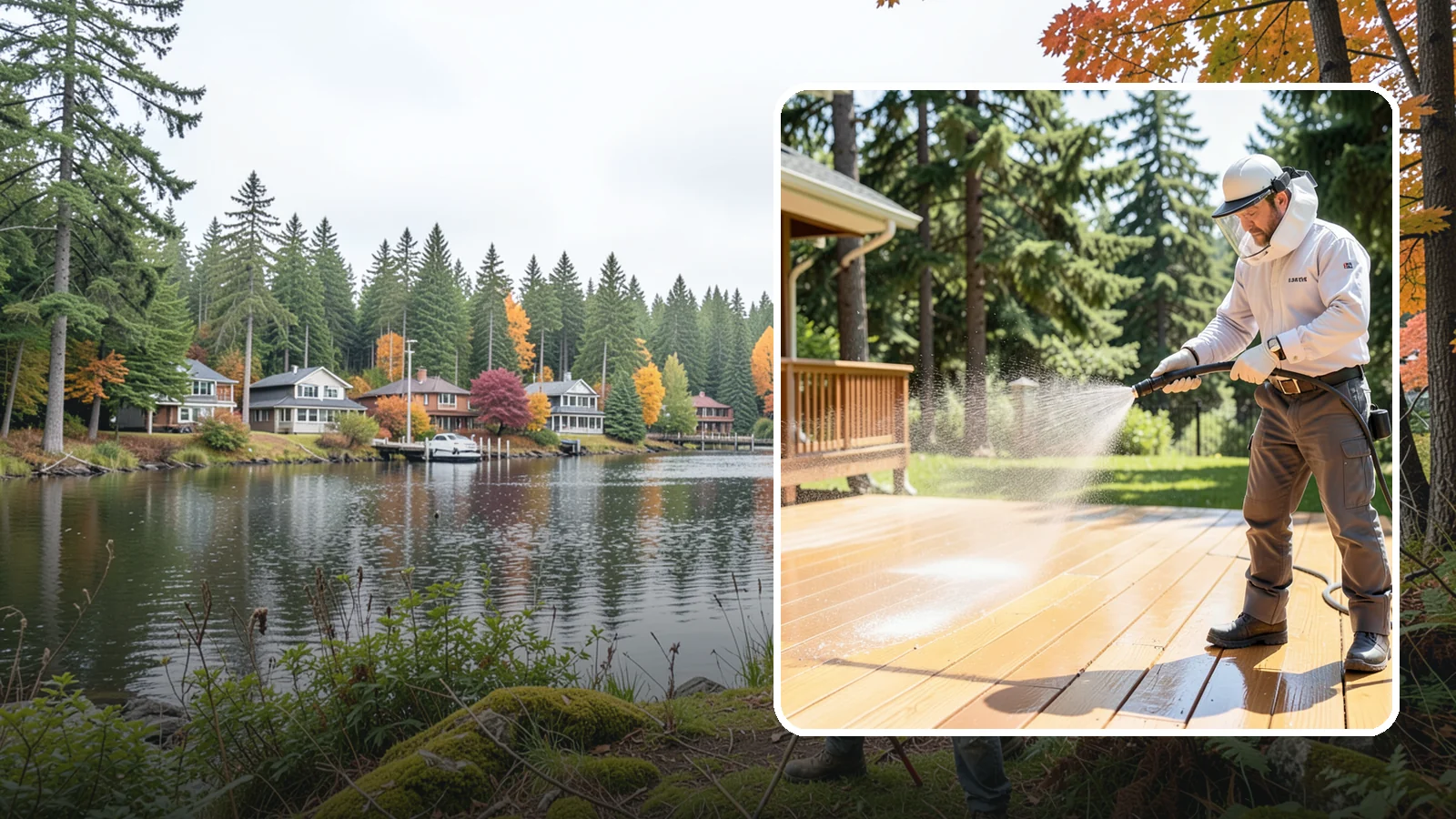 Brightening Treatment in La Conner, Skagit County, WA - Brightening treatment restores the natural color and tone of wood and hardscape surfaces after cleaning or stripping.