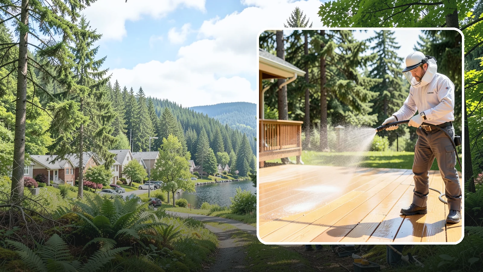 Brightening Treatment in Lake Forest Park, King County, WA - Brightening treatment restores the natural color and tone of wood and hardscape surfaces after cleaning or stripping.