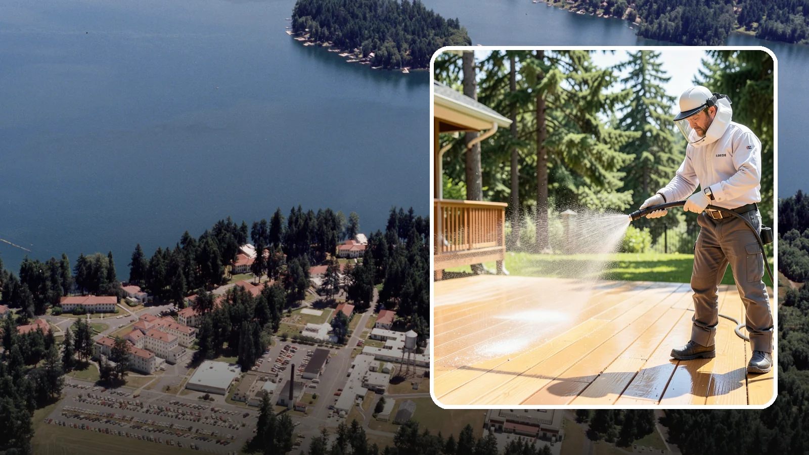 Brightening Treatment in Lakewood, Pierce County, WA - Brightening treatment restores the natural color and tone of wood and hardscape surfaces after cleaning or stripping.