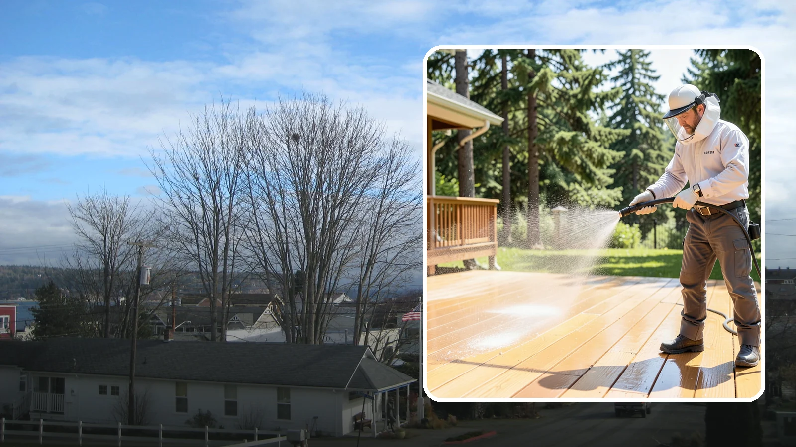 Brightening Treatment in Langley, Island County, WA - Brightening treatment restores the natural color and tone of wood and hardscape surfaces after cleaning or stripping.