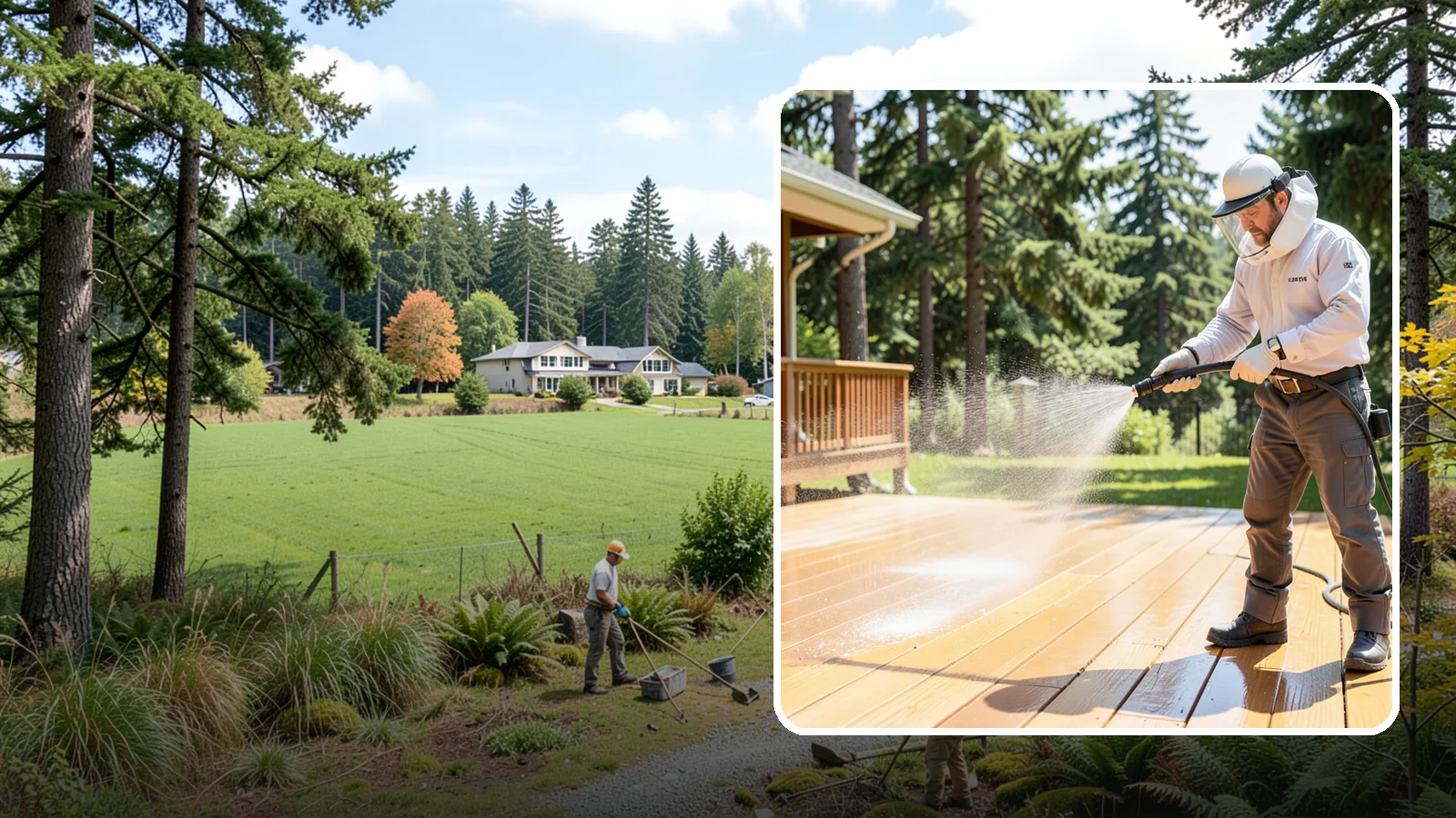Brightening Treatment in Lyman, Skagit County, WA - Brightening treatment restores the natural color and tone of wood and hardscape surfaces after cleaning or stripping.