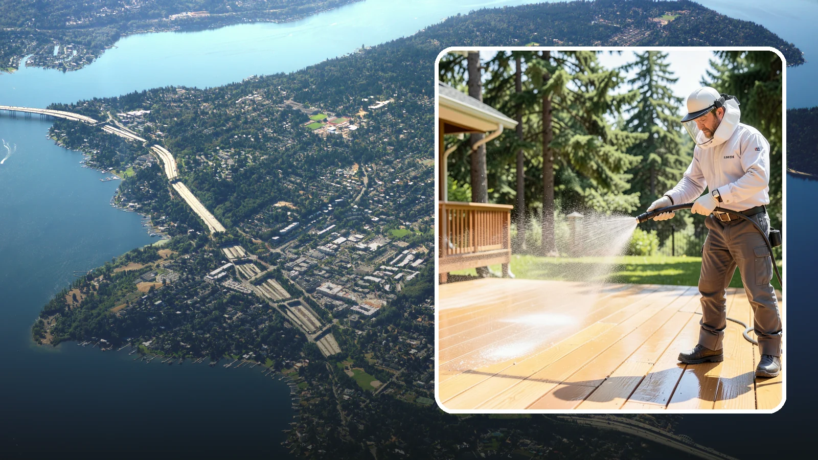 Brightening Treatment in Mercer Island, King County, WA - Brightening treatment restores the natural color and tone of wood and hardscape surfaces after cleaning or stripping.