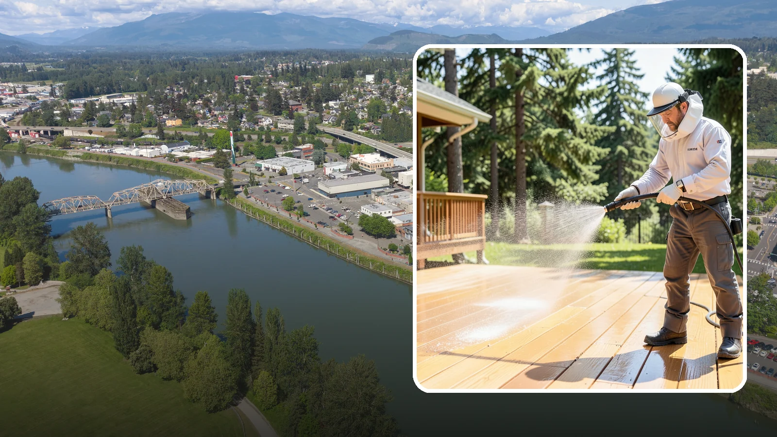Brightening Treatment in Mount Vernon, Skagit County, WA - Brightening treatment restores the natural color and tone of wood and hardscape surfaces after cleaning or stripping.