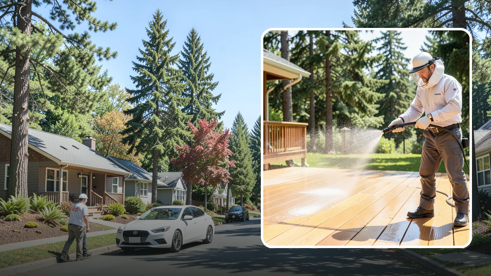 Brightening Treatment in Orting, Pierce County, WA - Brightening treatment restores the natural color and tone of wood and hardscape surfaces after cleaning or stripping.