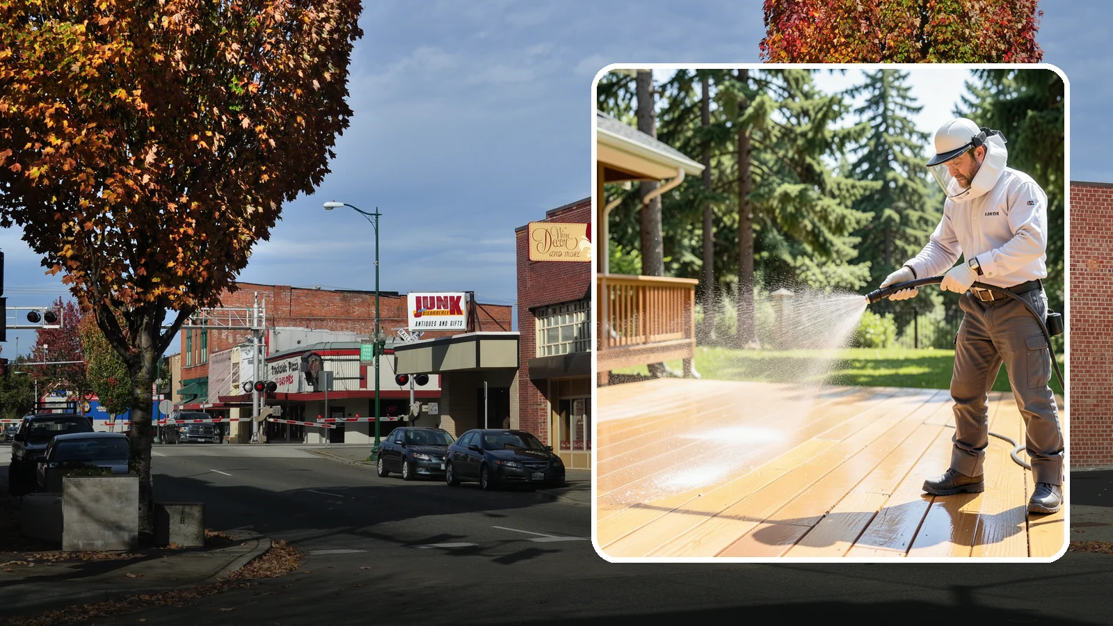 Brightening Treatment in Puyallup, Pierce County, WA - Brightening treatment restores the natural color and tone of wood and hardscape surfaces after cleaning or stripping.