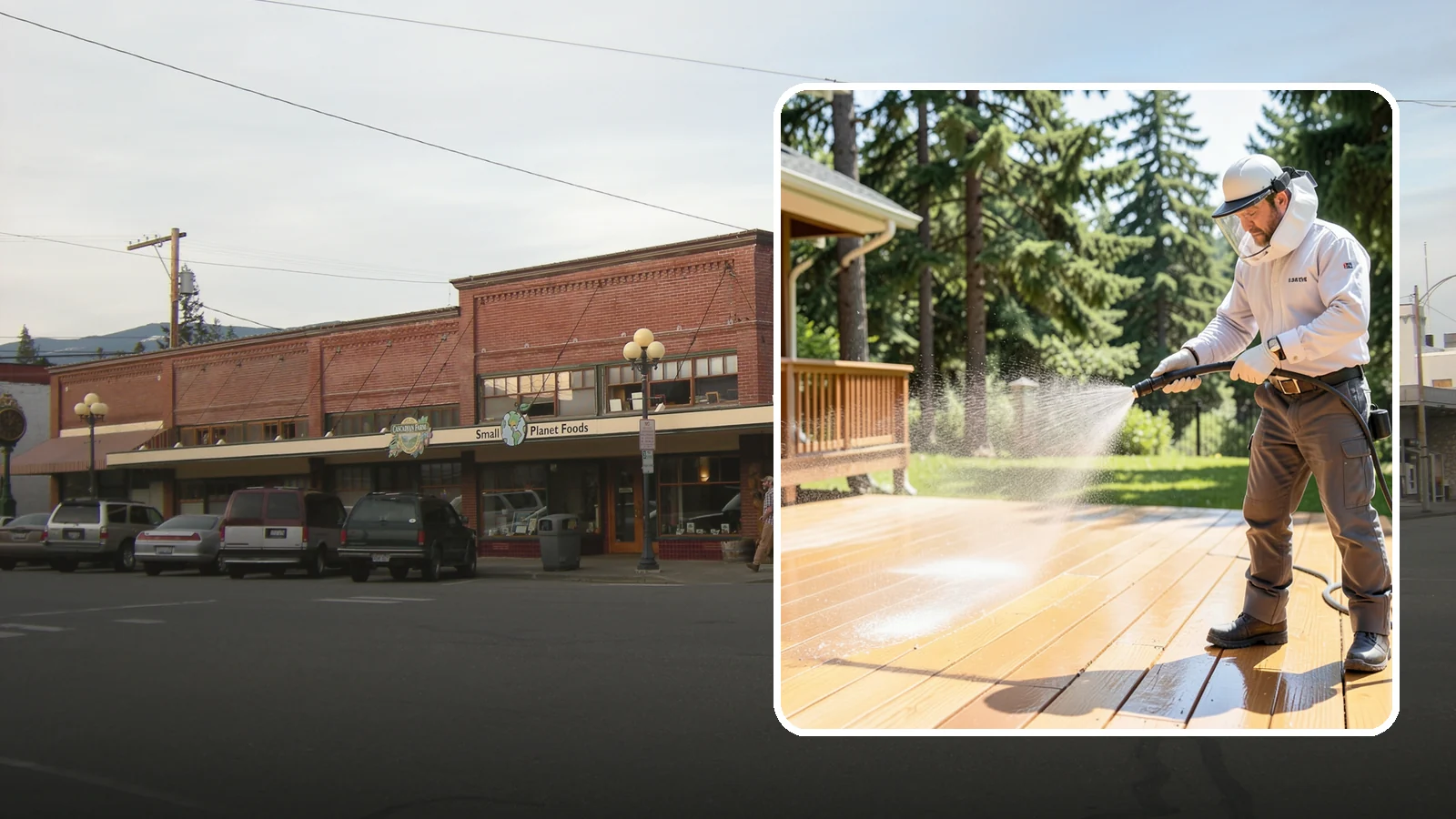 Brightening Treatment in Sedro-Woolley, Skagit County, WA - Brightening treatment restores the natural color and tone of wood and hardscape surfaces after cleaning or stripping.