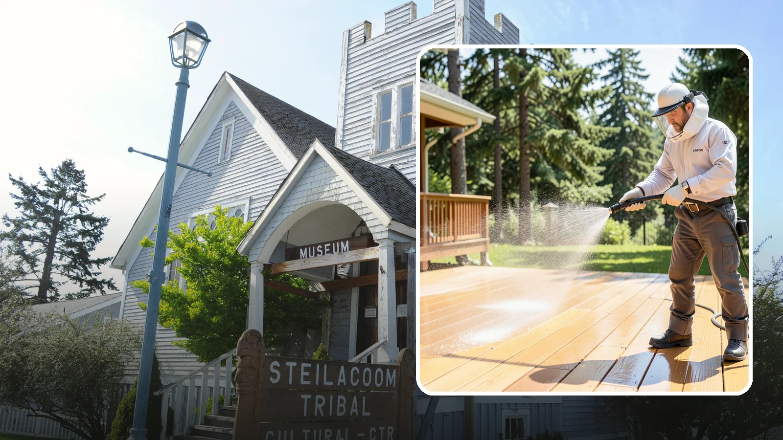 Brightening Treatment in Steilacoom, Pierce County, WA - Brightening treatment restores the natural color and tone of wood and hardscape surfaces after cleaning or stripping.