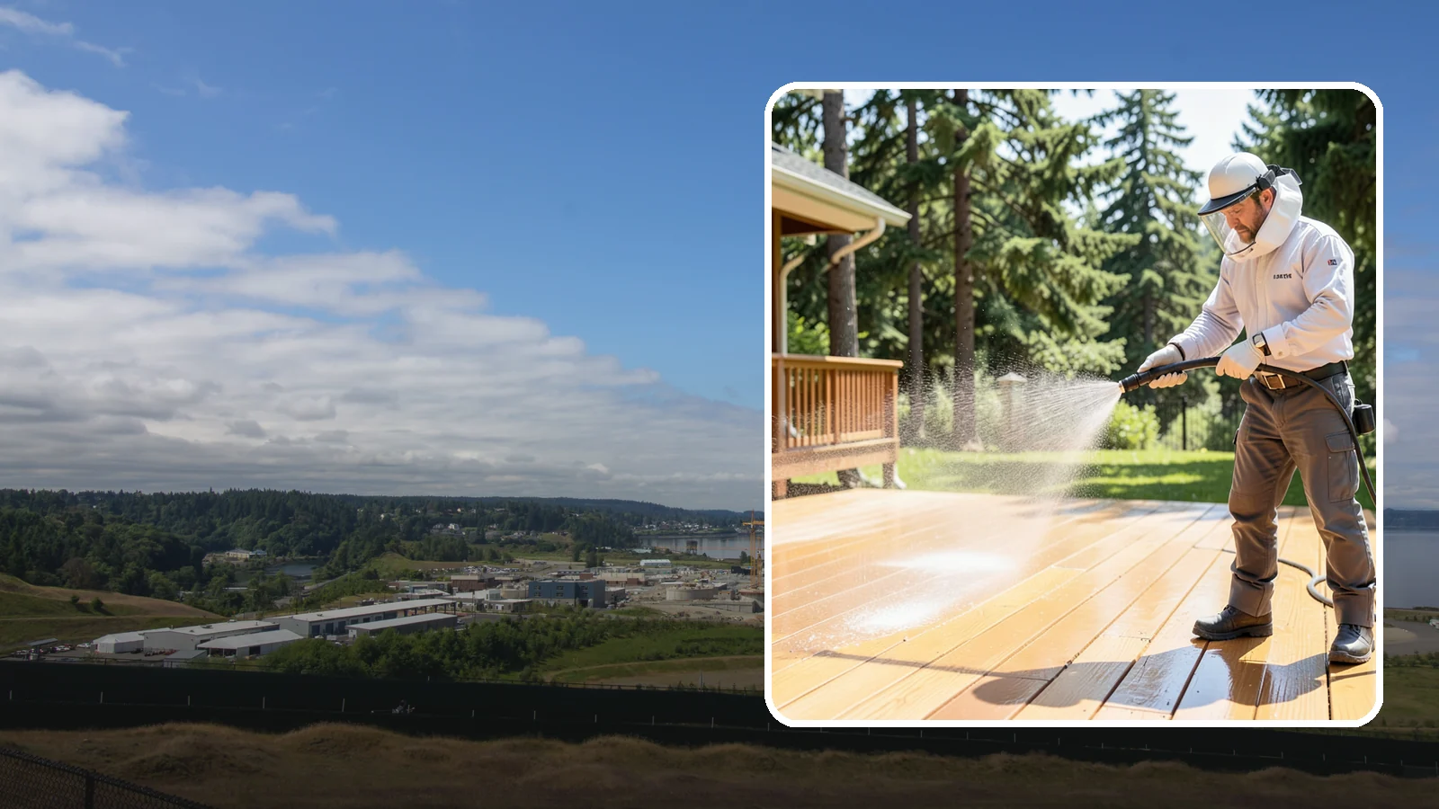 Brightening Treatment in University Place, Pierce County, WA - Brightening treatment restores the natural color and tone of wood and hardscape surfaces after cleaning or stripping.
