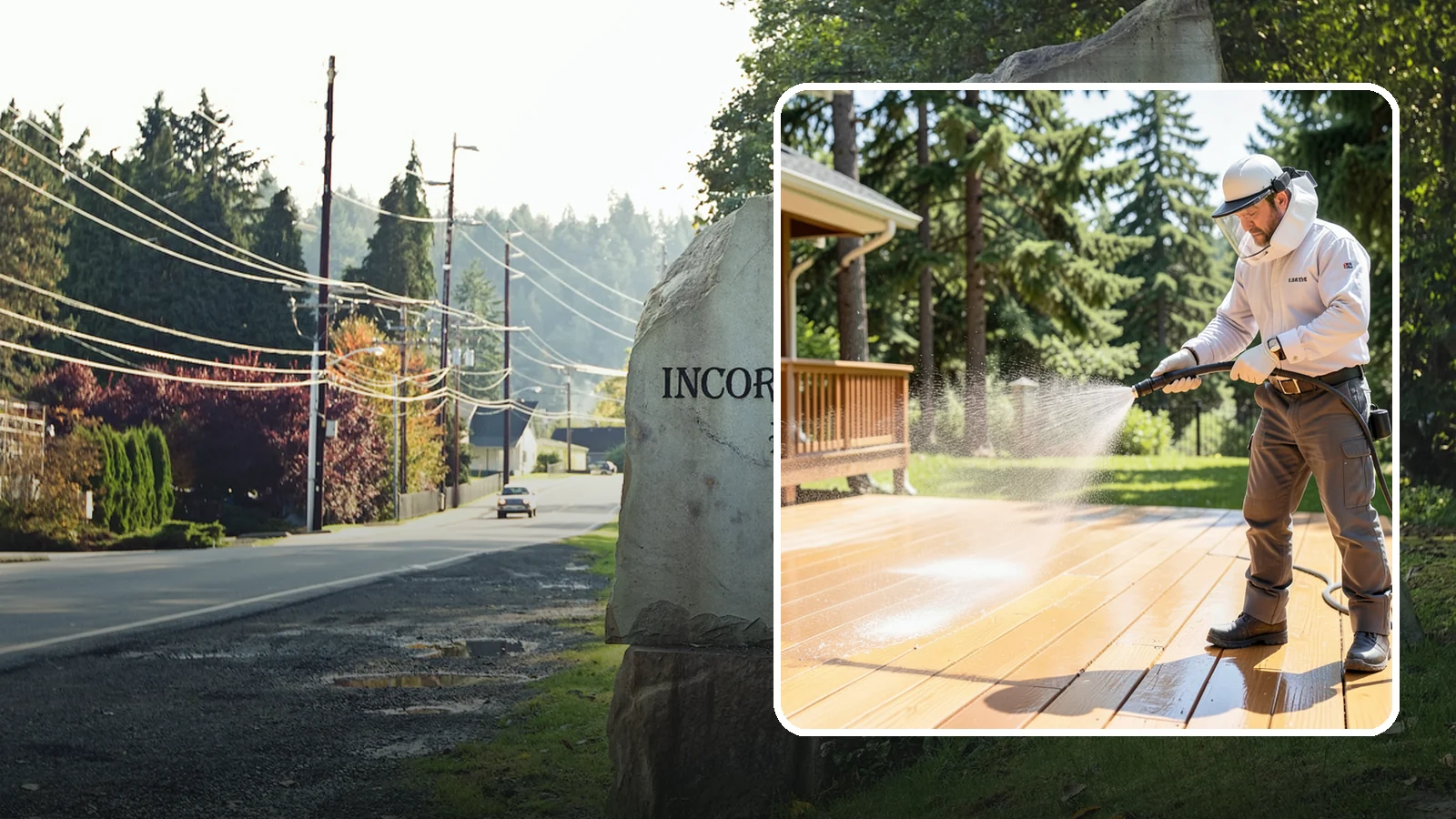 Brightening Treatment in Wilkeson, Pierce County, WA - Brightening treatment restores the natural color and tone of wood and hardscape surfaces after cleaning or stripping.