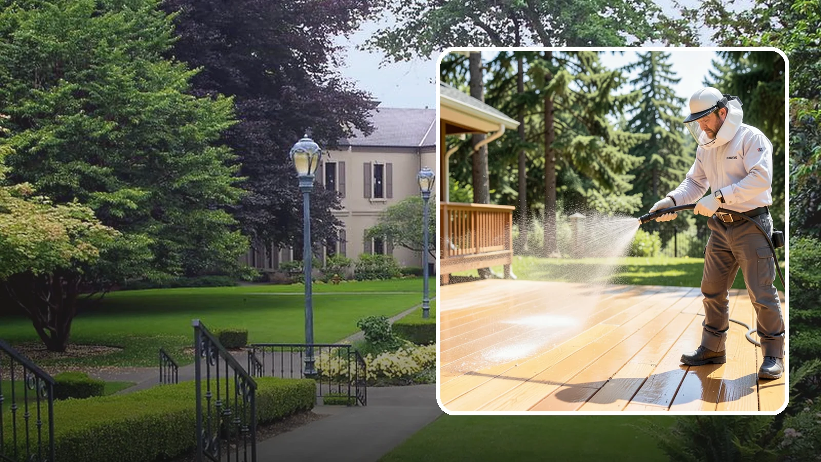 Brightening Treatment in Woodinville, King County, WA - Brightening treatment restores the natural color and tone of wood and hardscape surfaces after cleaning or stripping.