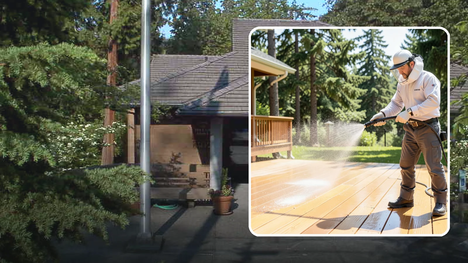 Brightening Treatment in Yarrow Point, King County, WA - Brightening treatment restores the natural color and tone of wood and hardscape surfaces after cleaning or stripping.