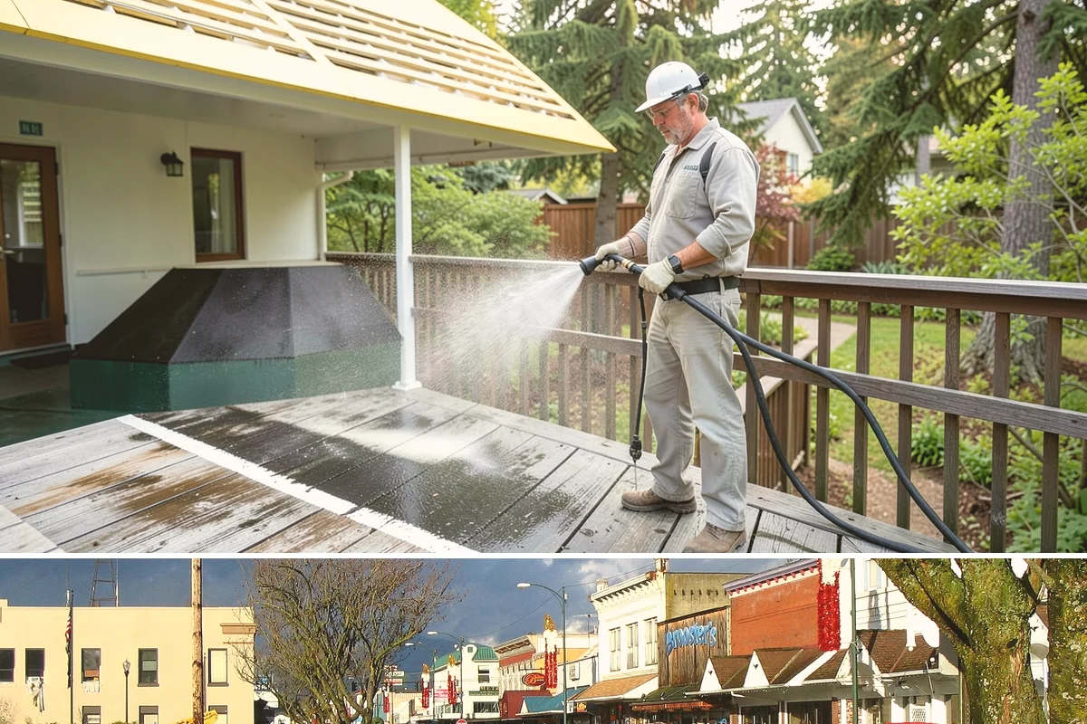 Calcium Deposit Removal in Arlington, Snohomish County, WA - Calcium and efflorescence deposits can be treated year-round, with dry conditions helping confirm complete removal.