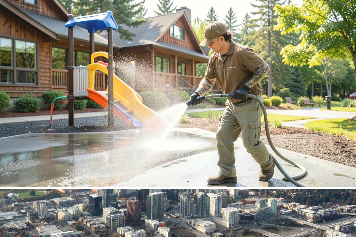 Calcium Deposit Removal in Bellevue, King County, WA - Calcium and efflorescence deposits can be treated year-round, with dry conditions helping confirm complete removal.