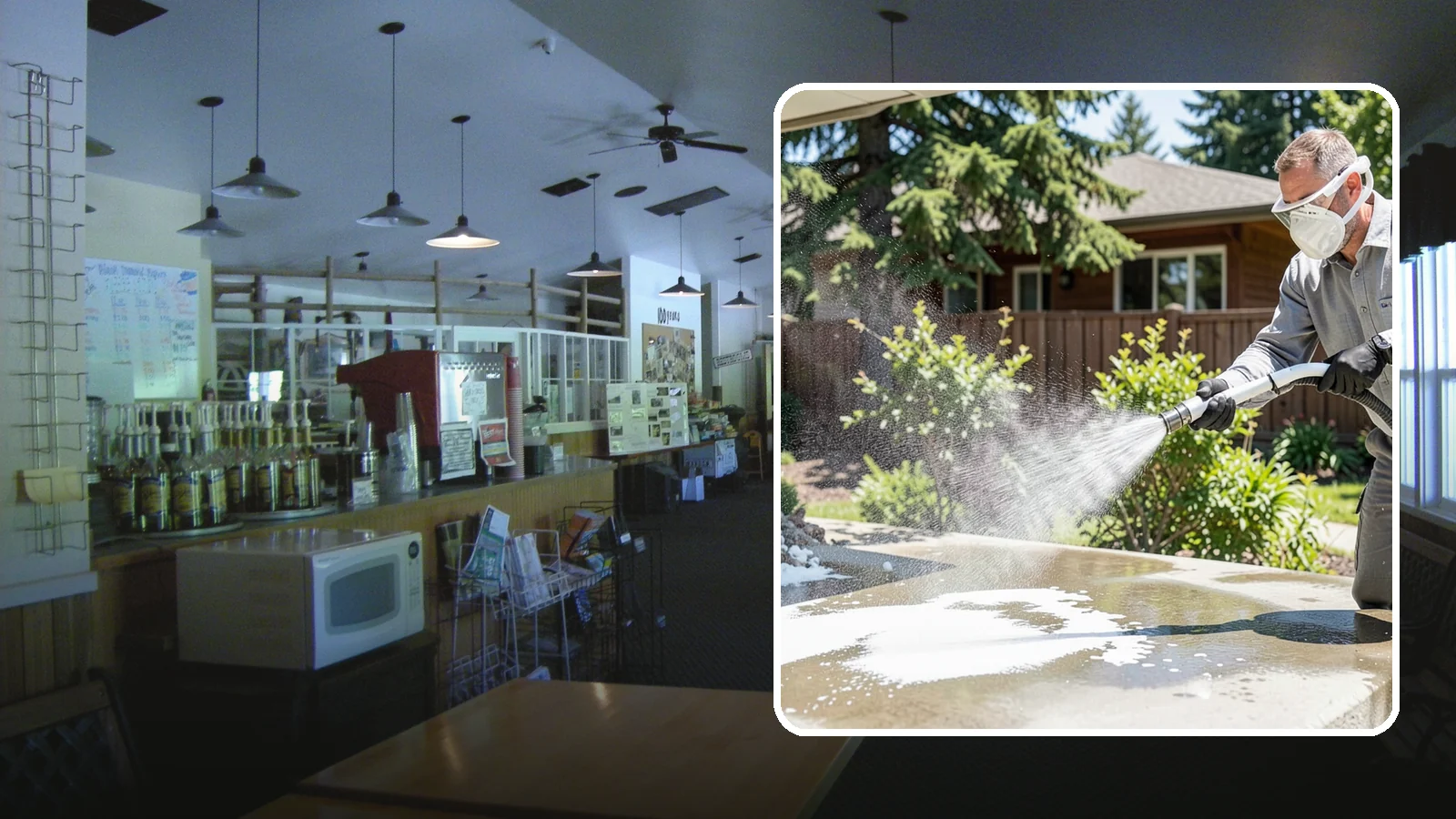Calcium Deposit Removal in Black Diamond, King County, WA - Removal of chalky white calcium and mineral deposits from concrete, masonry, glass, and fixtures.