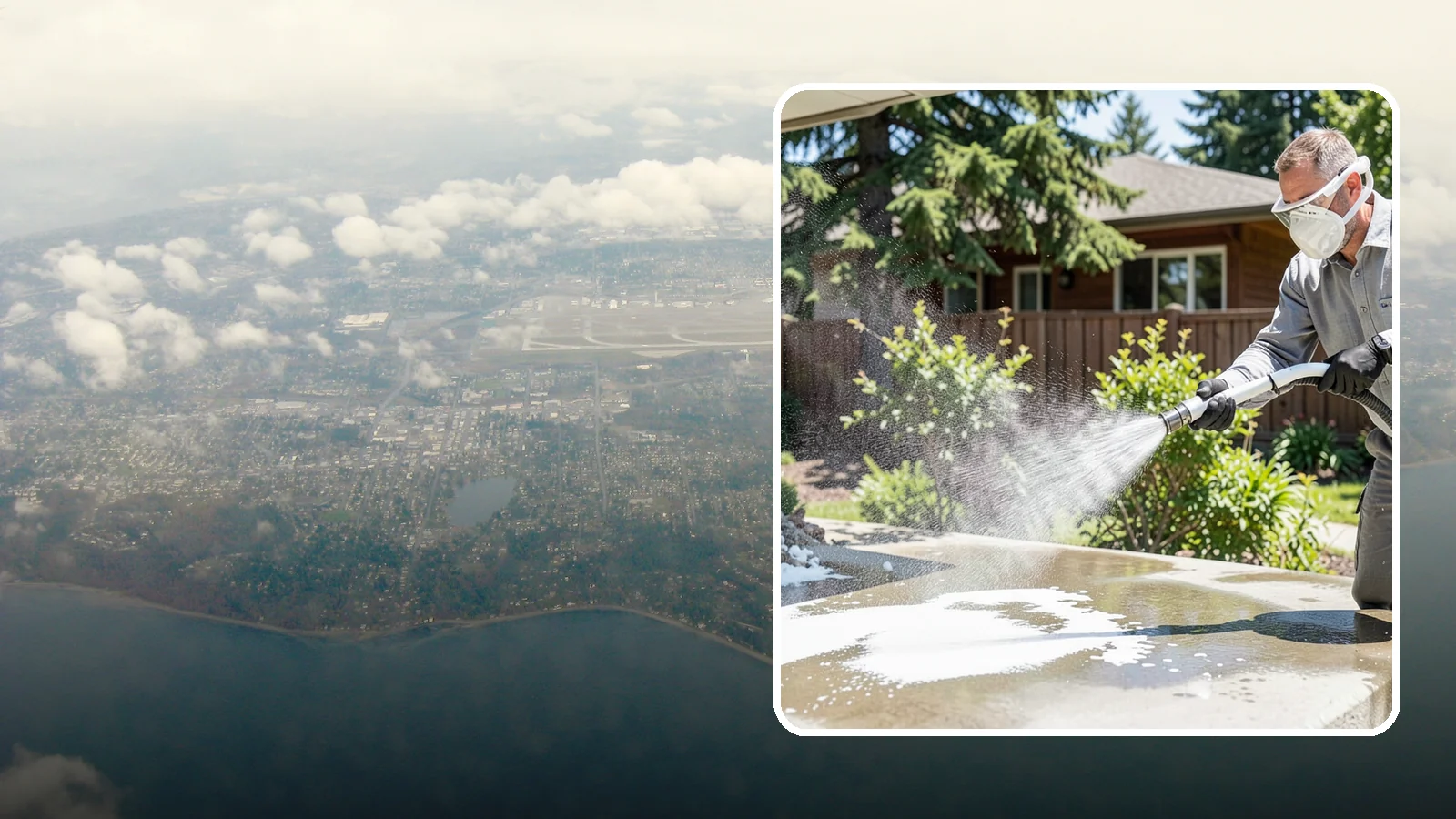 Calcium Deposit Removal in Burien, King County, WA - Removal of chalky white calcium and mineral deposits from concrete, masonry, glass, and fixtures.