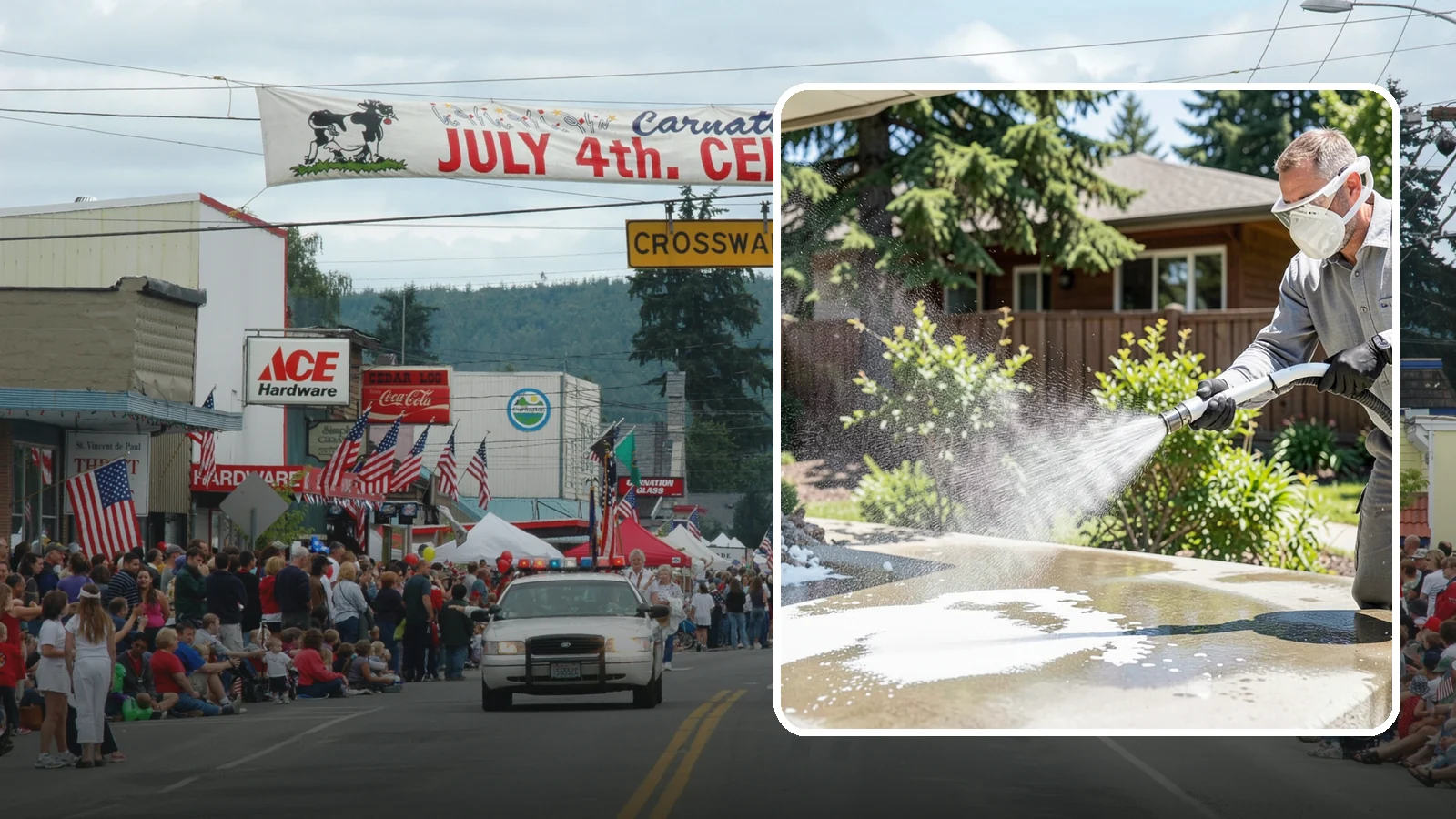 Calcium Deposit Removal in Carnation, King County, WA - Removal of chalky white calcium and mineral deposits from concrete, masonry, glass, and fixtures.