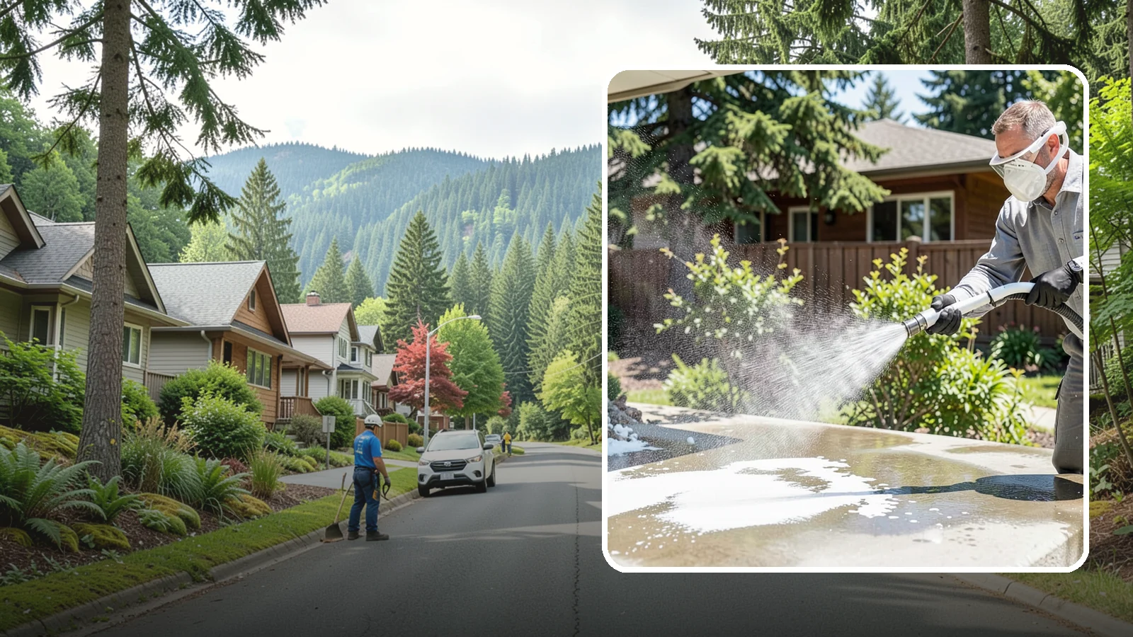 Calcium Deposit Removal in Darrington, Snohomish County, WA - Removal of chalky white calcium and mineral deposits from concrete, masonry, glass, and fixtures.