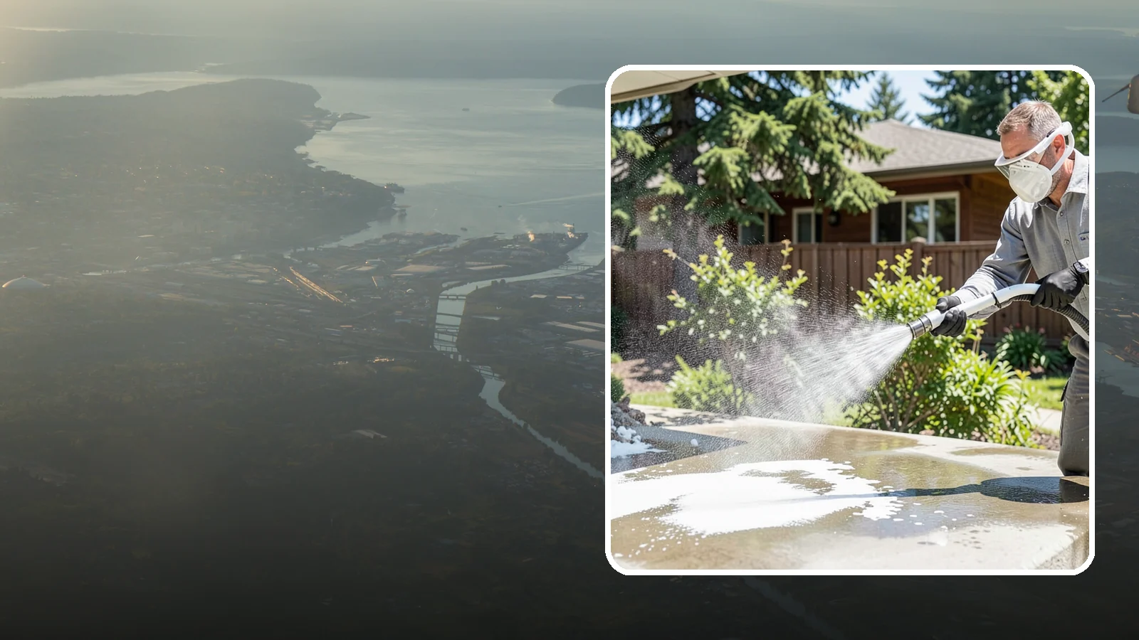 Calcium Deposit Removal in Fife, Pierce County, WA - Removal of chalky white calcium and mineral deposits from concrete, masonry, glass, and fixtures.