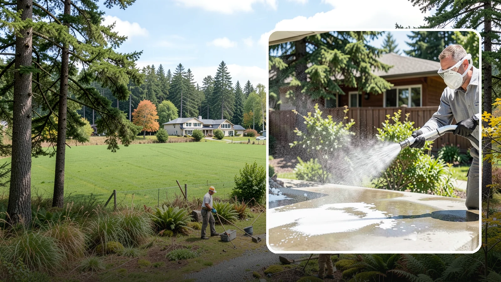 Calcium Deposit Removal in Lyman, Skagit County, WA - Removal of chalky white calcium and mineral deposits from concrete, masonry, glass, and fixtures.
