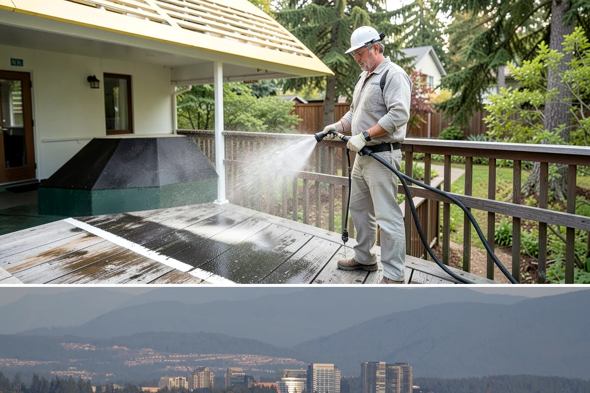 Calcium Deposit Removal in Medina, King County, WA - Calcium and efflorescence deposits can be treated year-round, with dry conditions helping confirm complete removal.