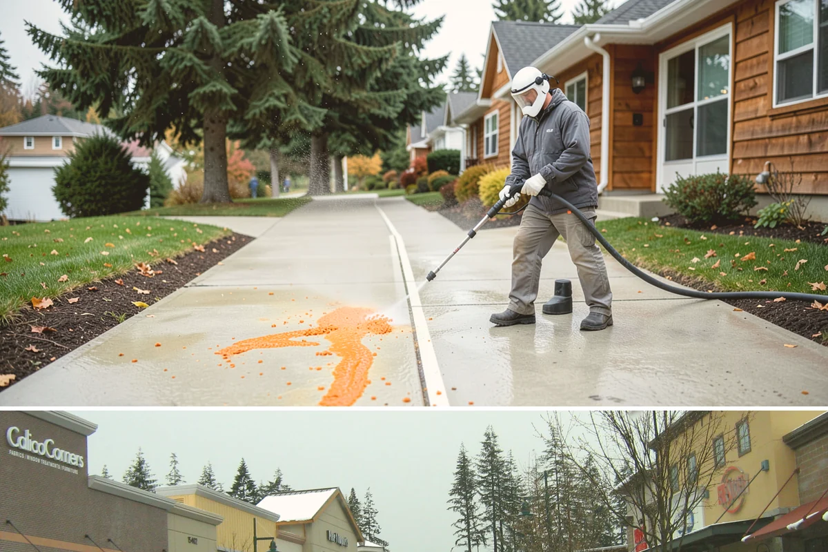 Calcium Deposit Removal in Mill Creek, Snohomish County, WA - Calcium and efflorescence deposits can be treated year-round, with dry conditions helping confirm complete removal.