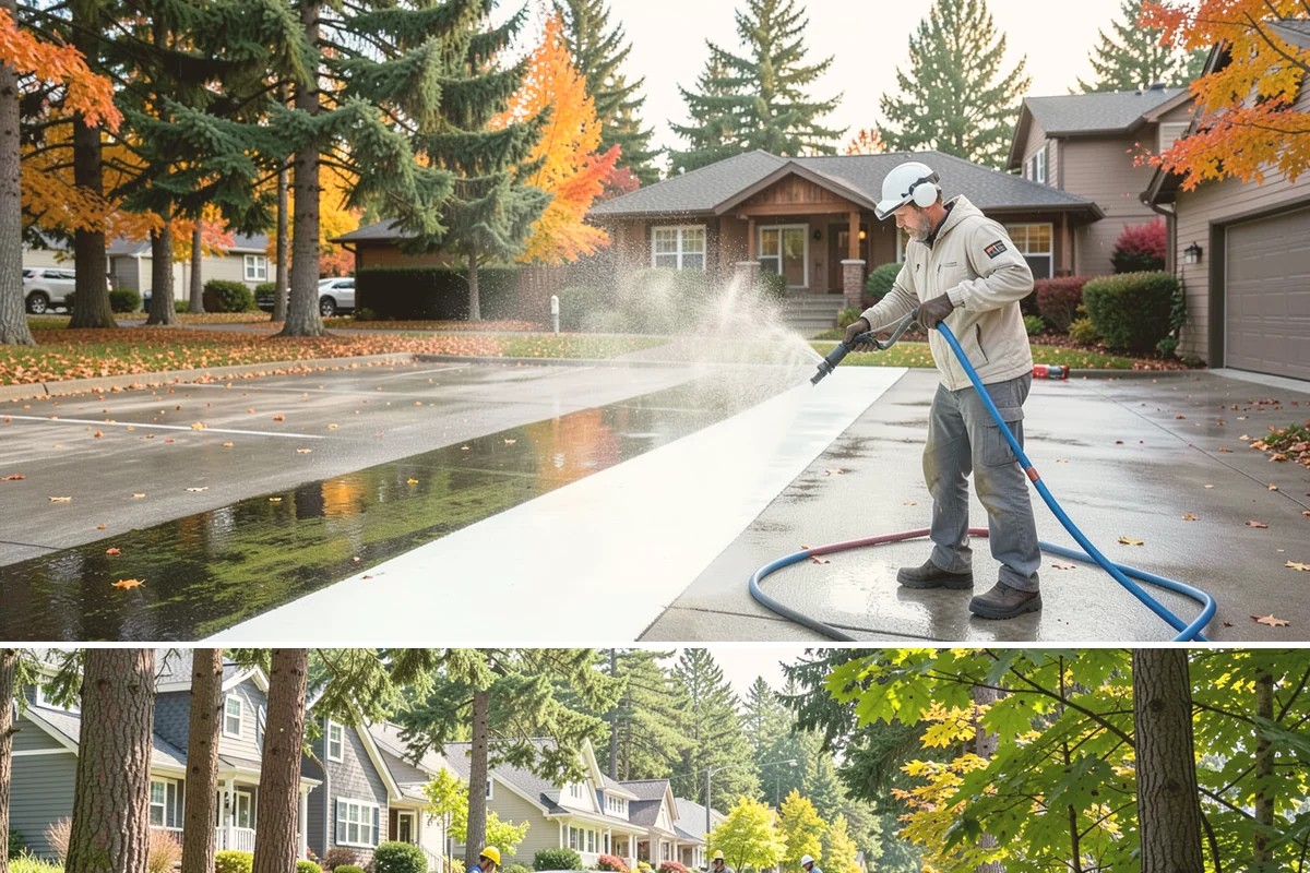 Calcium Deposit Removal in Normandy Park, King County, WA - Calcium and efflorescence deposits can be treated year-round, with dry conditions helping confirm complete removal.