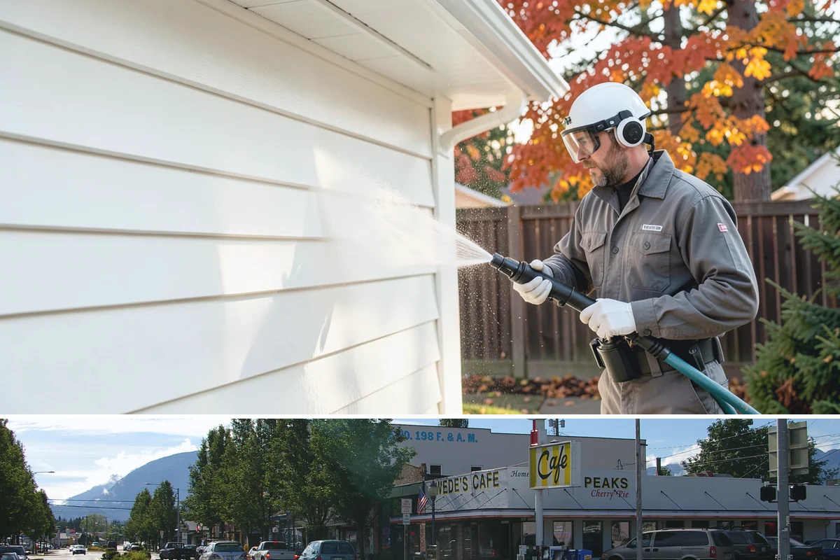 Calcium Deposit Removal in North Bend, King County, WA - Calcium and efflorescence deposits can be treated year-round, with dry conditions helping confirm complete removal.