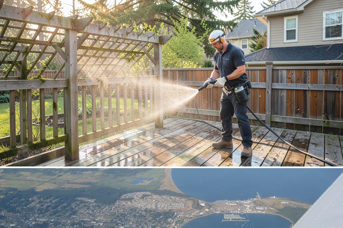 Calcium Deposit Removal in Oak Harbor, Island County, WA - Calcium and efflorescence deposits can be treated year-round, with dry conditions helping confirm complete removal.