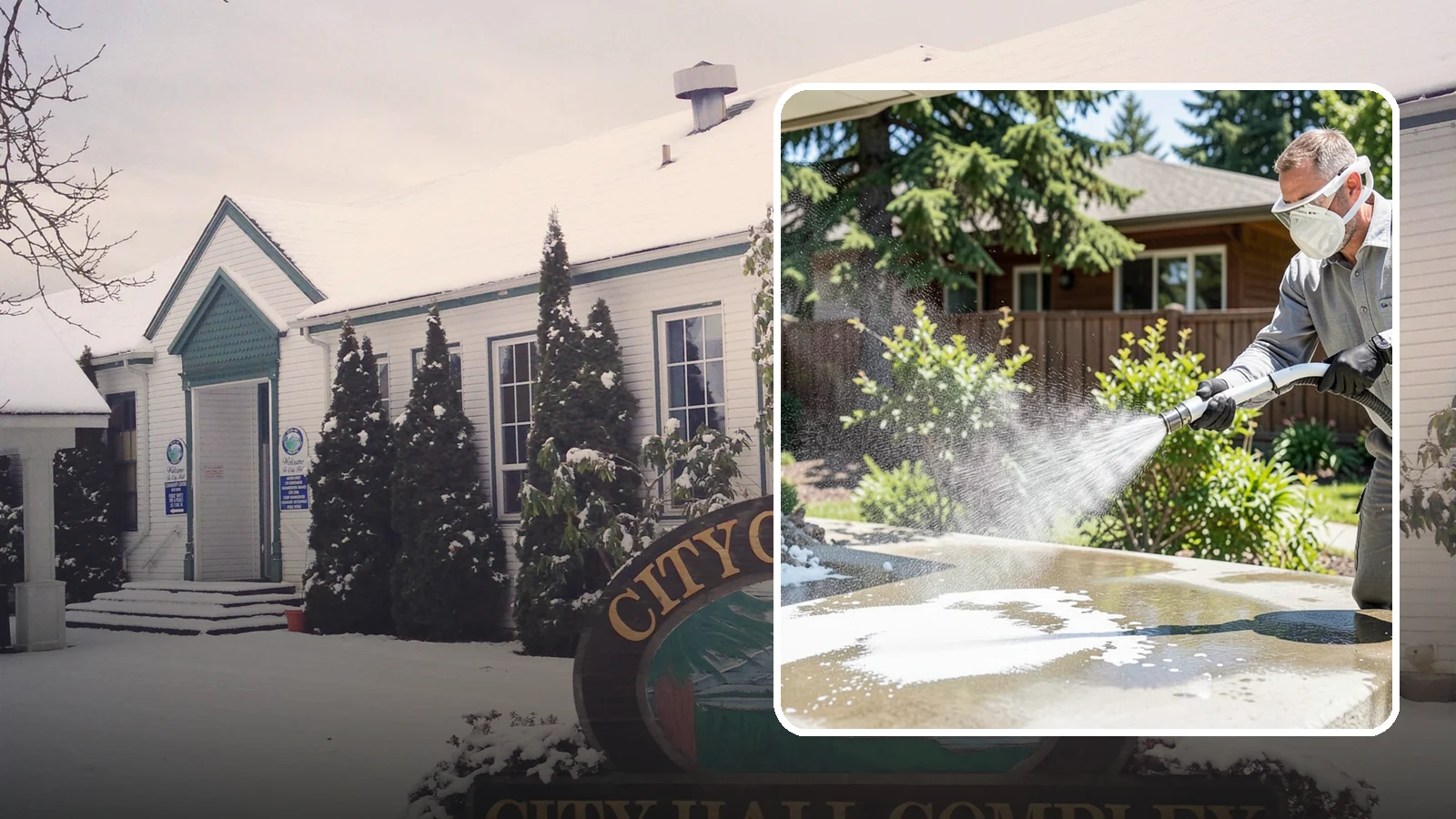 Calcium Deposit Removal in Pacific, King County, WA - Removal of chalky white calcium and mineral deposits from concrete, masonry, glass, and fixtures.