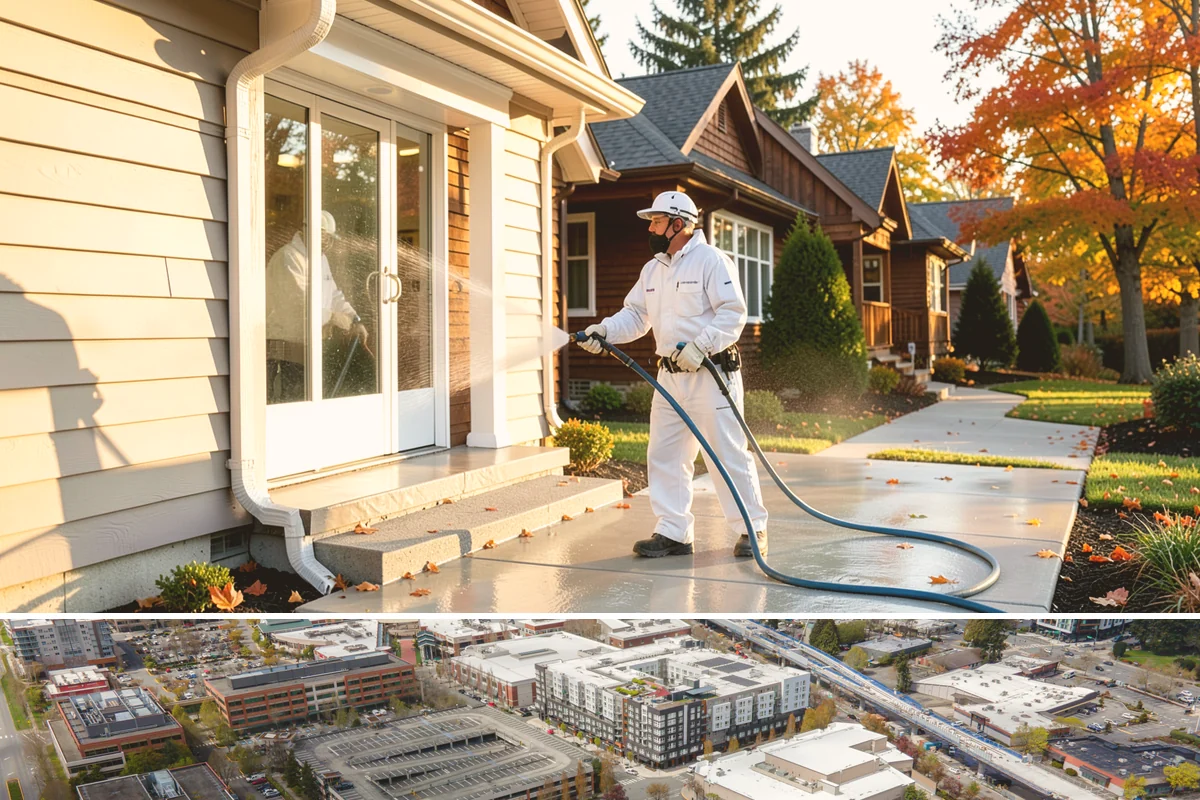 Calcium Deposit Removal in Redmond, King County, WA - Calcium and efflorescence deposits can be treated year-round, with dry conditions helping confirm complete removal.