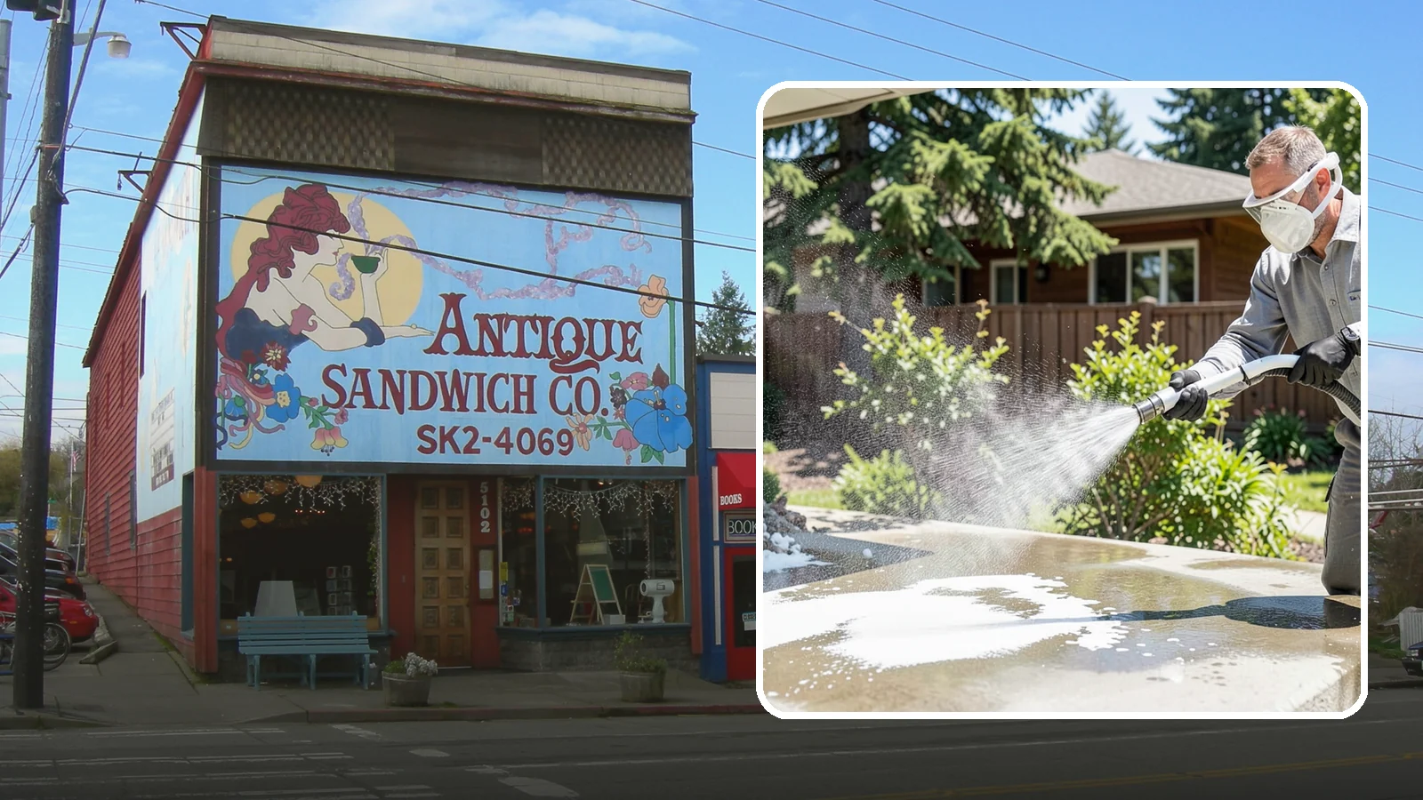 Calcium Deposit Removal in Ruston, Pierce County, WA - Removal of chalky white calcium and mineral deposits from concrete, masonry, glass, and fixtures.