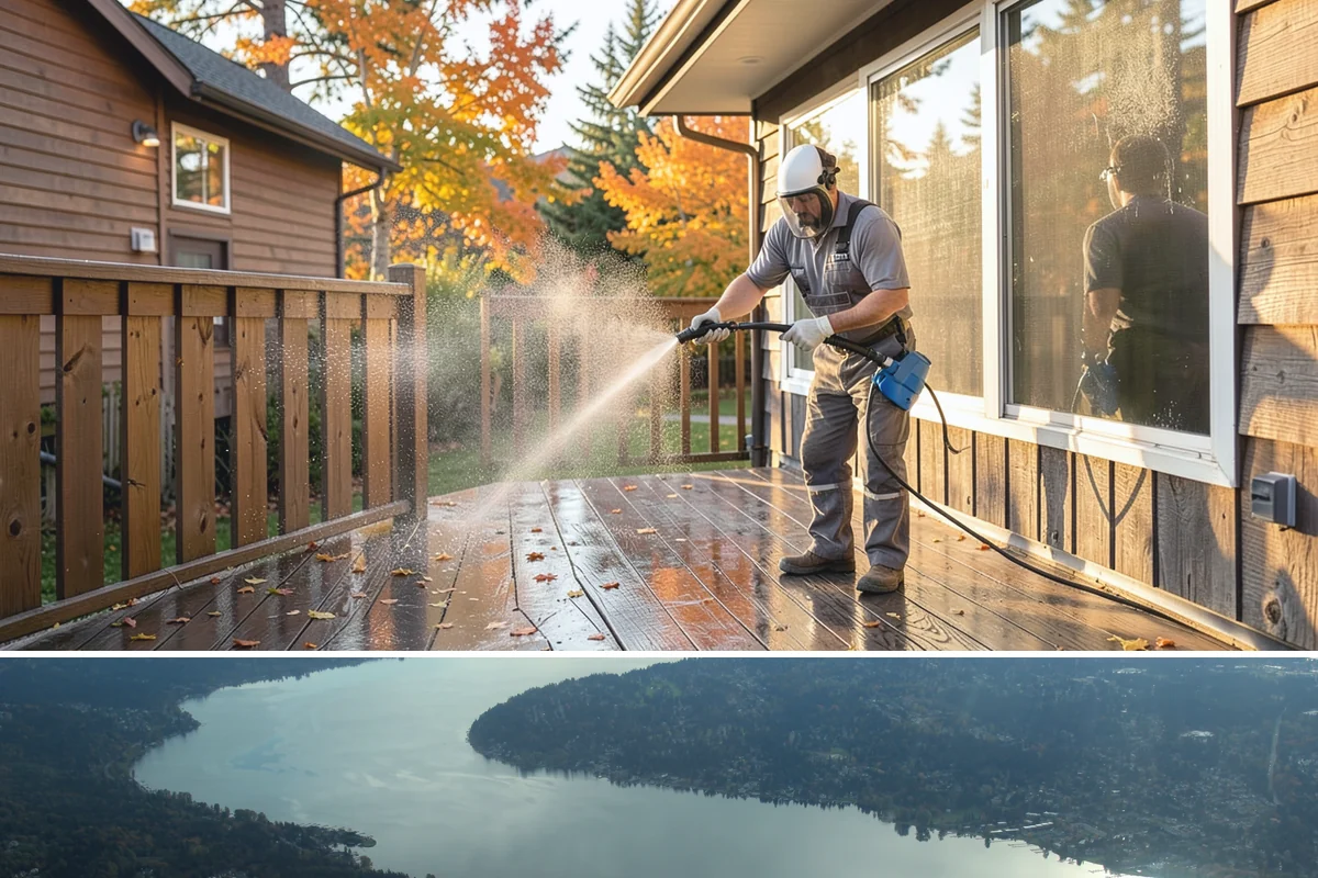 Calcium Deposit Removal in Sammamish, King County, WA - Calcium and efflorescence deposits can be treated year-round, with dry conditions helping confirm complete removal.