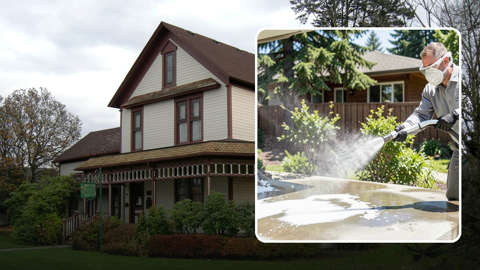 Calcium Deposit Removal in Sumner, Pierce County, WA - Removal of chalky white calcium and mineral deposits from concrete, masonry, glass, and fixtures.