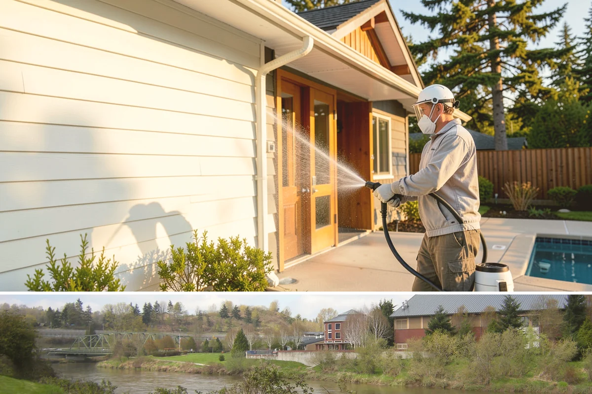 Calcium Deposit Removal in Tukwila, King County, WA - Calcium and efflorescence deposits can be treated year-round, with dry conditions helping confirm complete removal.