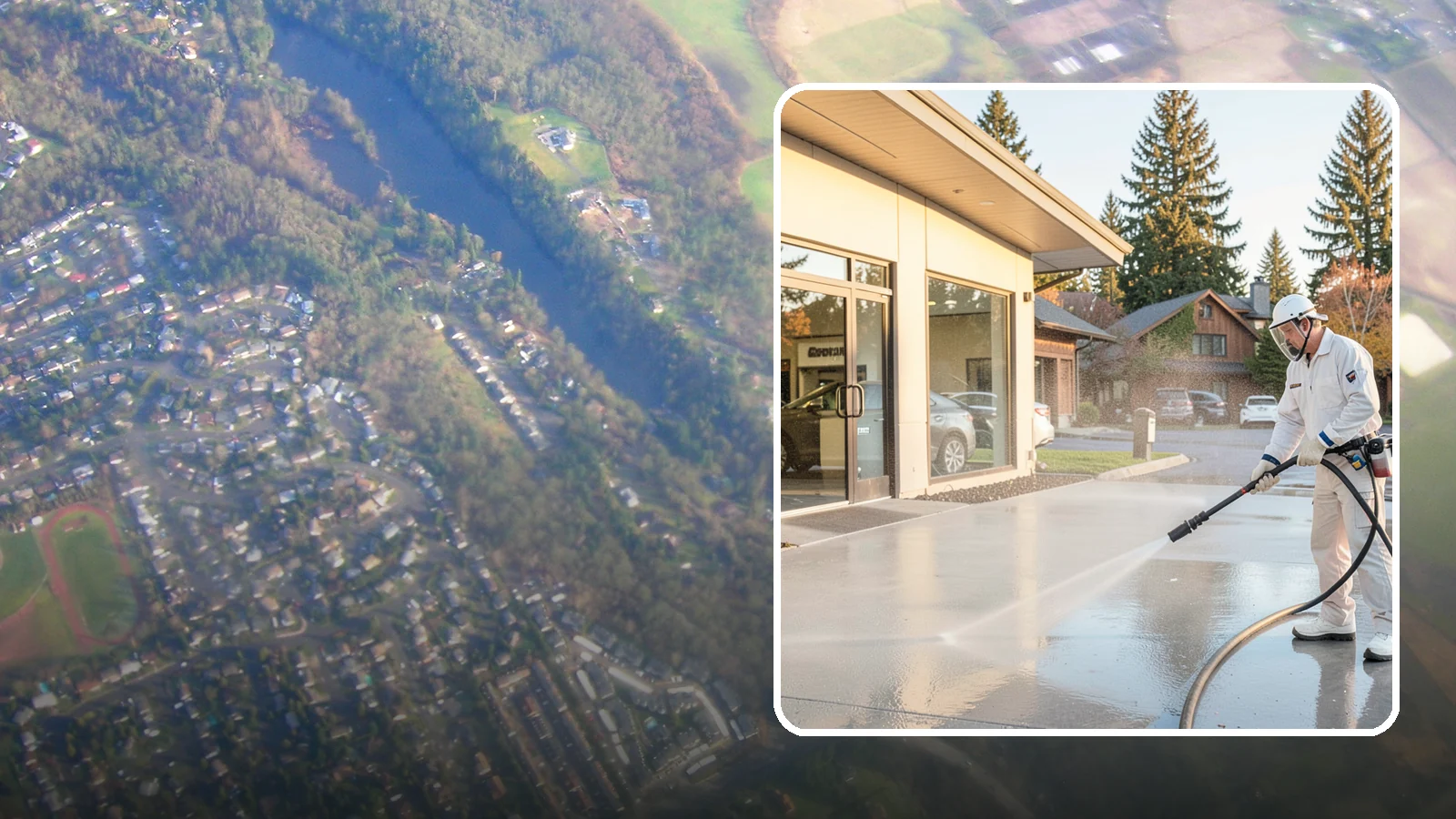 Car Dealership Cleaning in Algona, King County, WA - Large-lot exterior cleaning for auto dealerships that brightens showroom facades, display lots, and service drives so inventory...