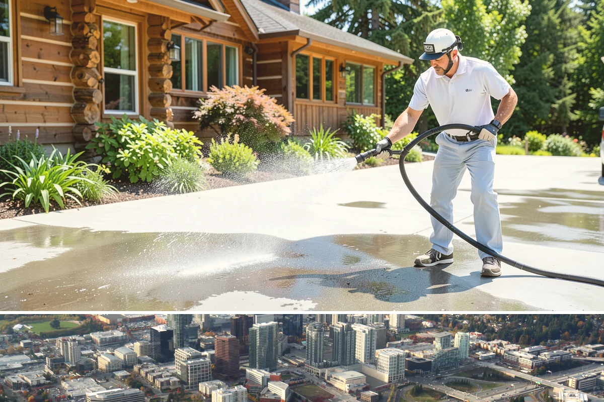 Car Dealership Cleaning in Bellevue, King County, WA - Monthly or quarterly lot cleaning works best, with heavier facade and glass washing in the drier spring and summer months.
