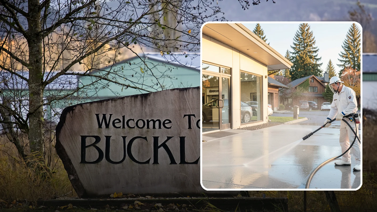 Car Dealership Cleaning in Buckley, Pierce County, WA - Large-lot exterior cleaning for auto dealerships that brightens showroom facades, display lots, and service drives so inventory...