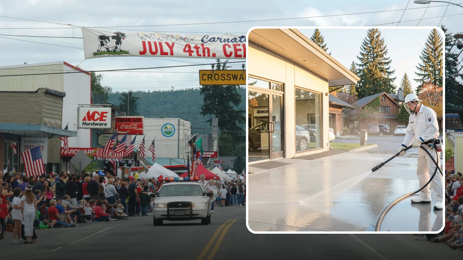 Car Dealership Cleaning in Carnation, King County, WA - Large-lot exterior cleaning for auto dealerships that brightens showroom facades, display lots, and service drives so inventory...