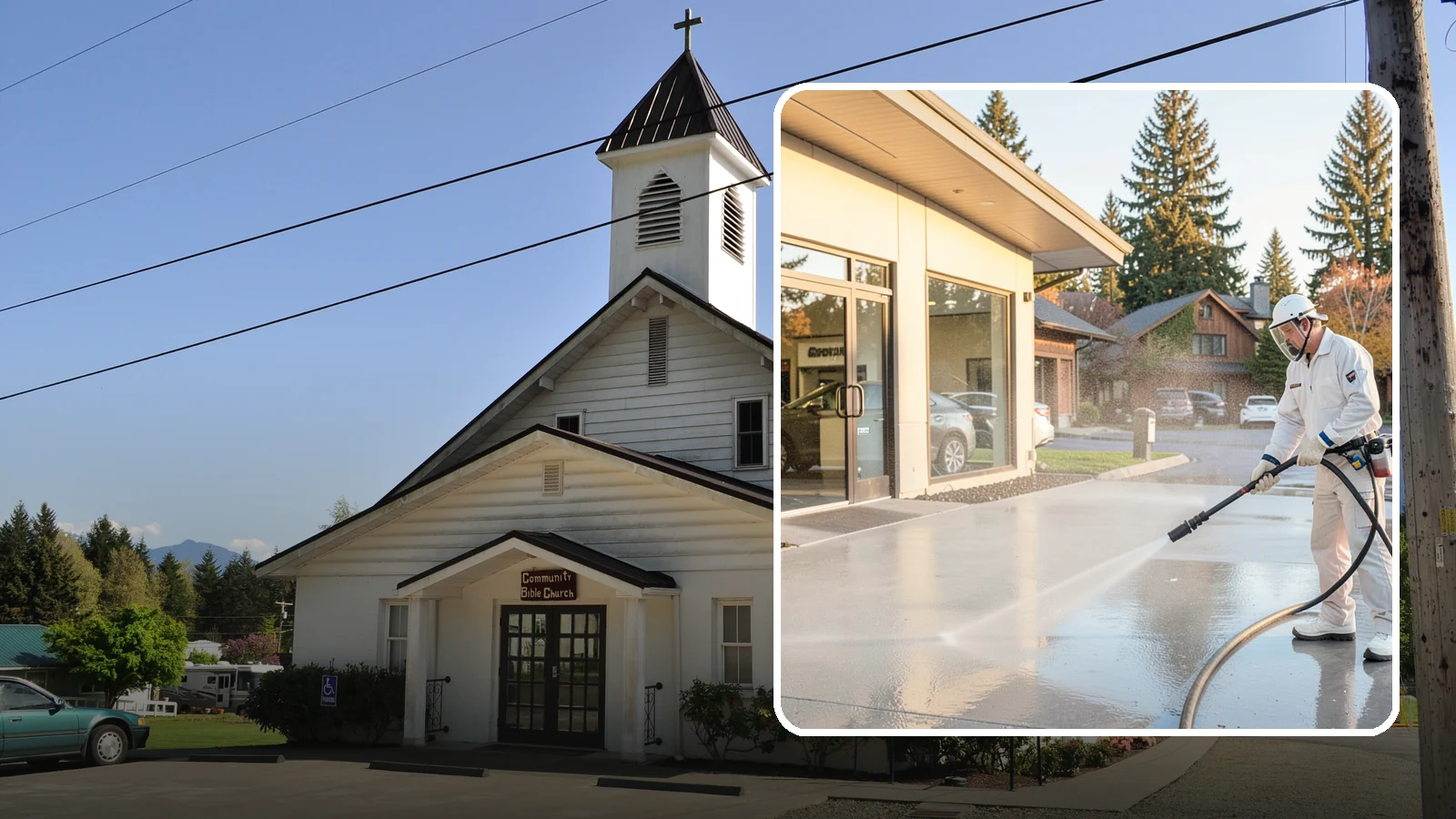 Car Dealership Cleaning in Concrete, Skagit County, WA - Large-lot exterior cleaning for auto dealerships that brightens showroom facades, display lots, and service drives so inventory...