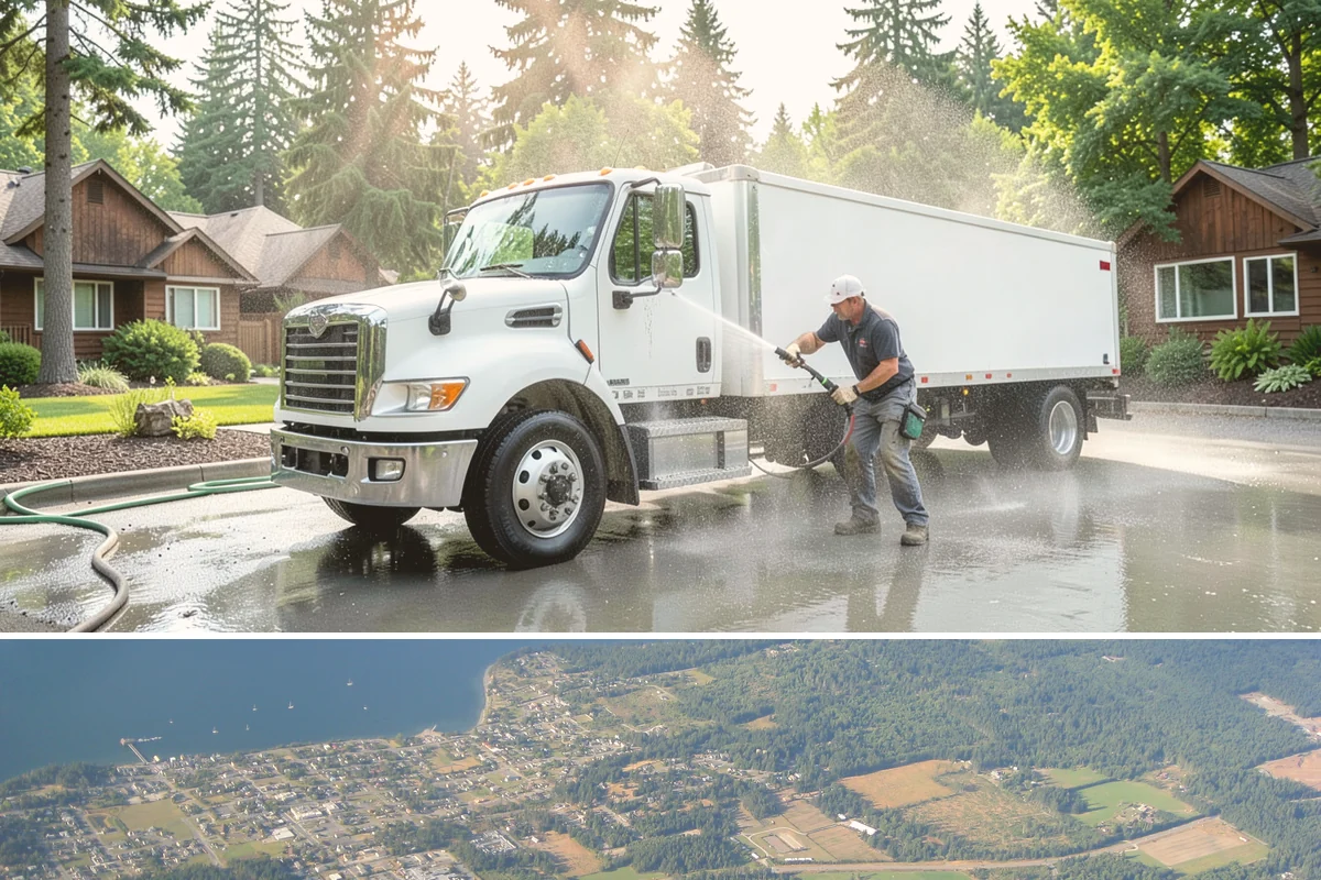 Car Dealership Cleaning in Coupeville, Island County, WA - Monthly or quarterly lot cleaning works best, with heavier facade and glass washing in the drier spring and summer months.