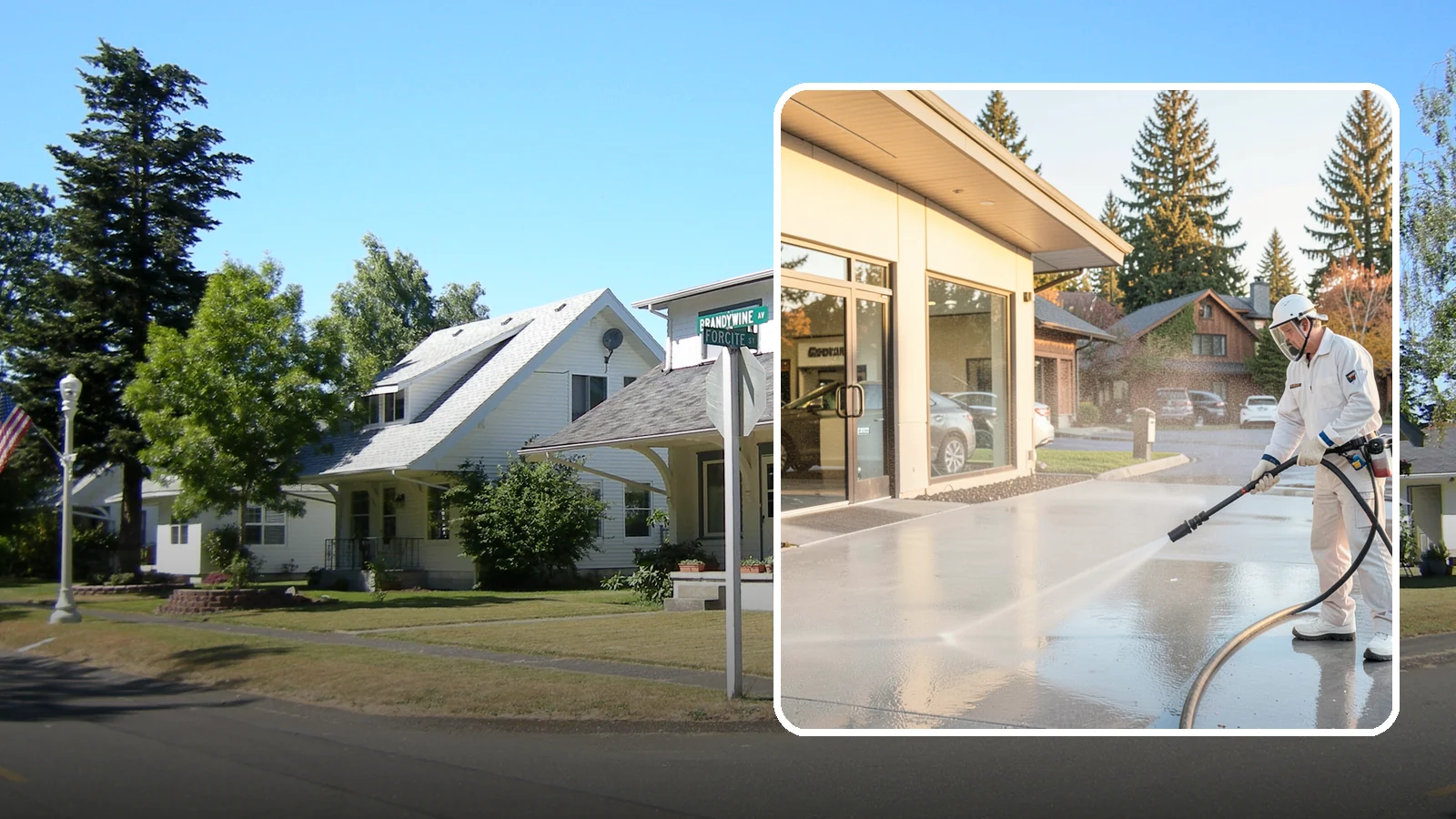 Car Dealership Cleaning in DuPont, Pierce County, WA - Large-lot exterior cleaning for auto dealerships that brightens showroom facades, display lots, and service drives so inventory...