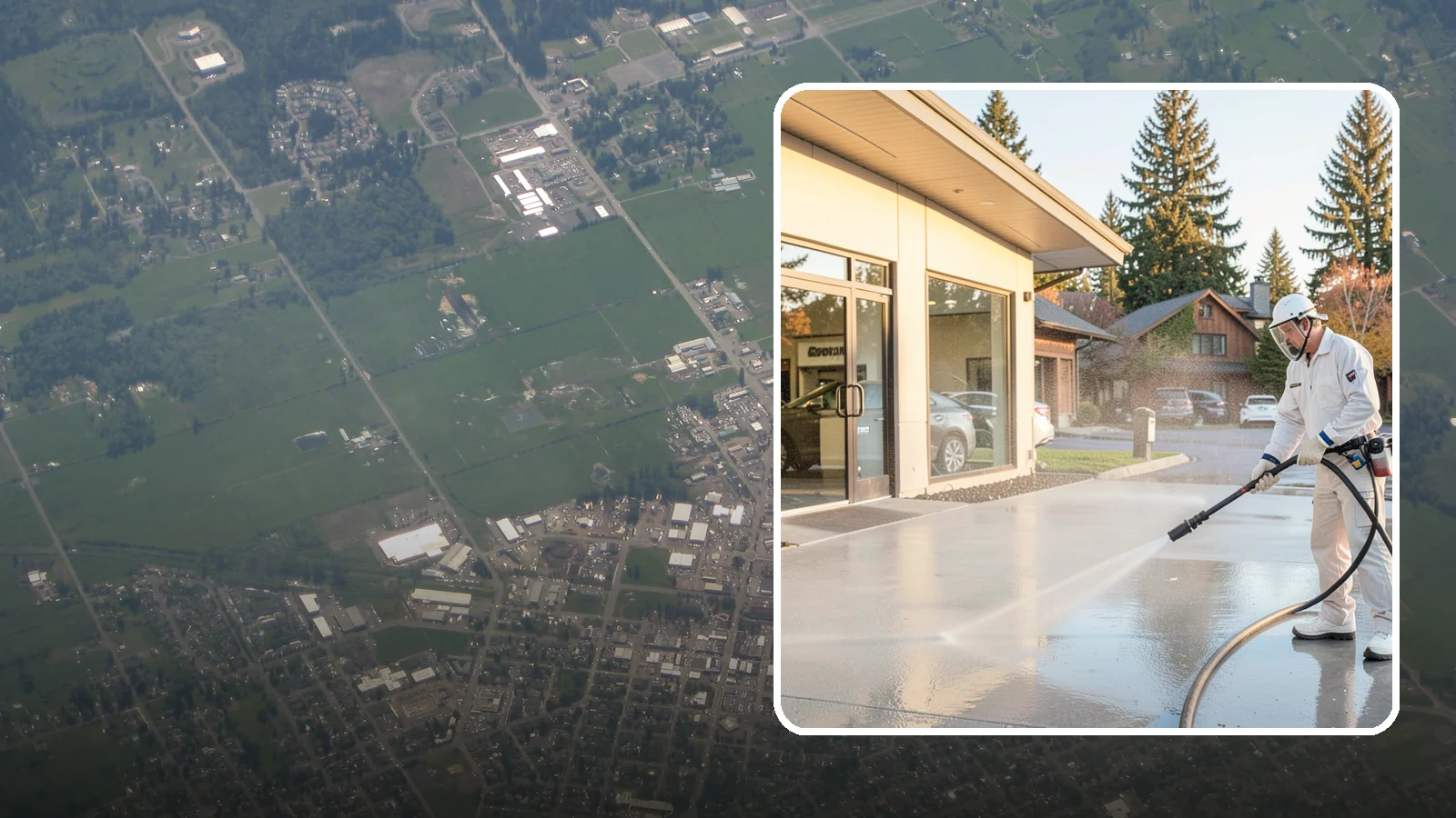 Car Dealership Cleaning in Enumclaw, King County, WA - Large-lot exterior cleaning for auto dealerships that brightens showroom facades, display lots, and service drives so inventory...