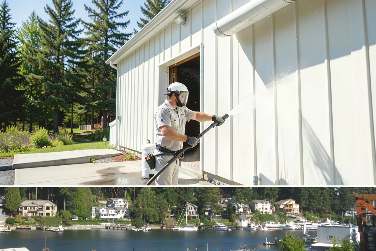 Car Dealership Cleaning in Gig Harbor, Pierce County, WA - Monthly or quarterly lot cleaning works best, with heavier facade and glass washing in the drier spring and summer months.