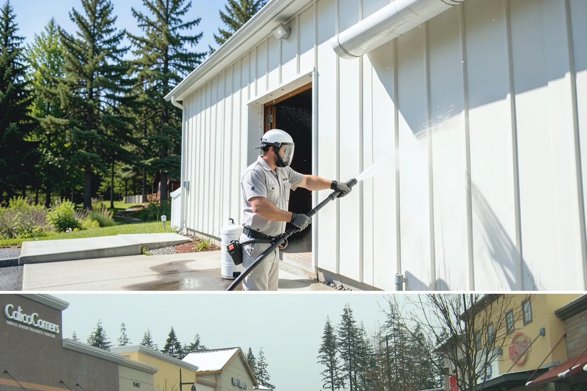 Car Dealership Cleaning in Mill Creek, Snohomish County, WA - Monthly or quarterly lot cleaning works best, with heavier facade and glass washing in the drier spring and summer months.