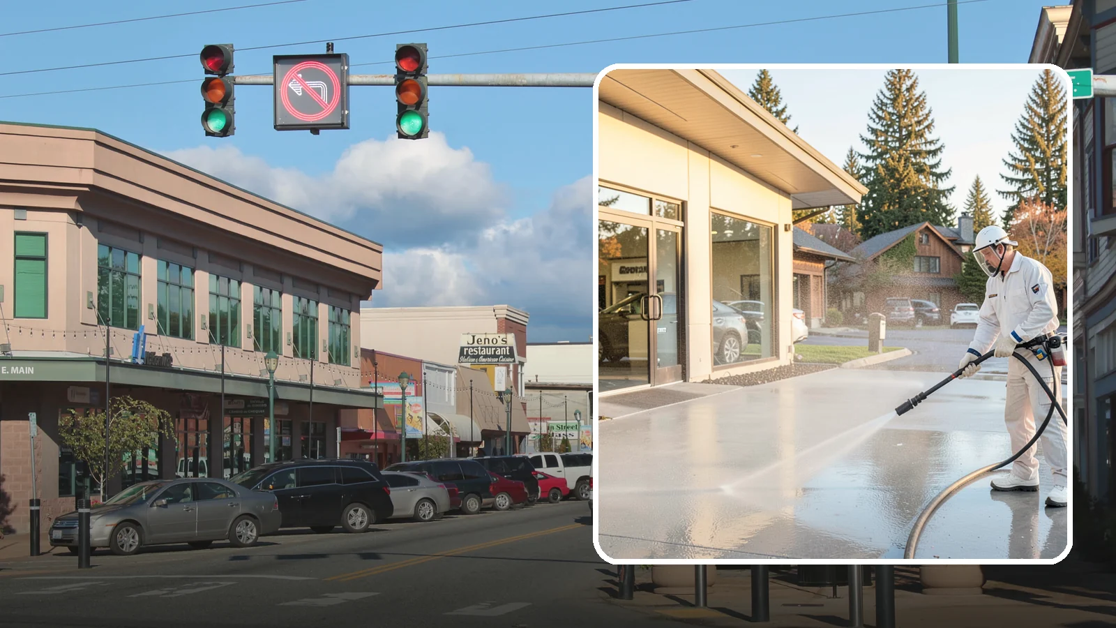 Car Dealership Cleaning in Monroe, Snohomish County, WA - Large-lot exterior cleaning for auto dealerships that brightens showroom facades, display lots, and service drives so inventory...