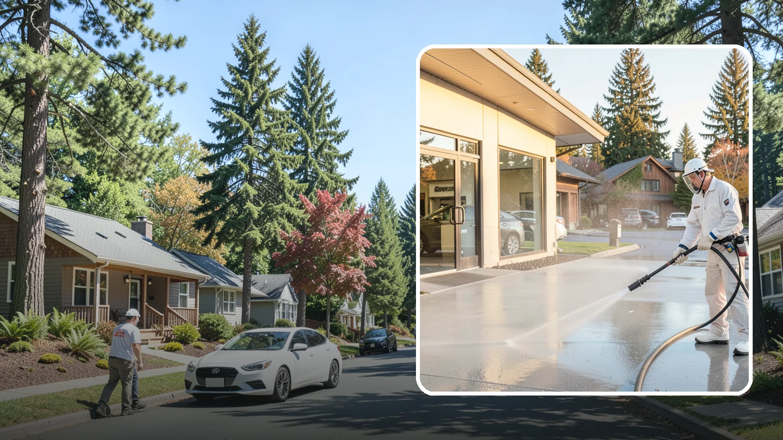 Car Dealership Cleaning in Orting, Pierce County, WA - Large-lot exterior cleaning for auto dealerships that brightens showroom facades, display lots, and service drives so inventory...