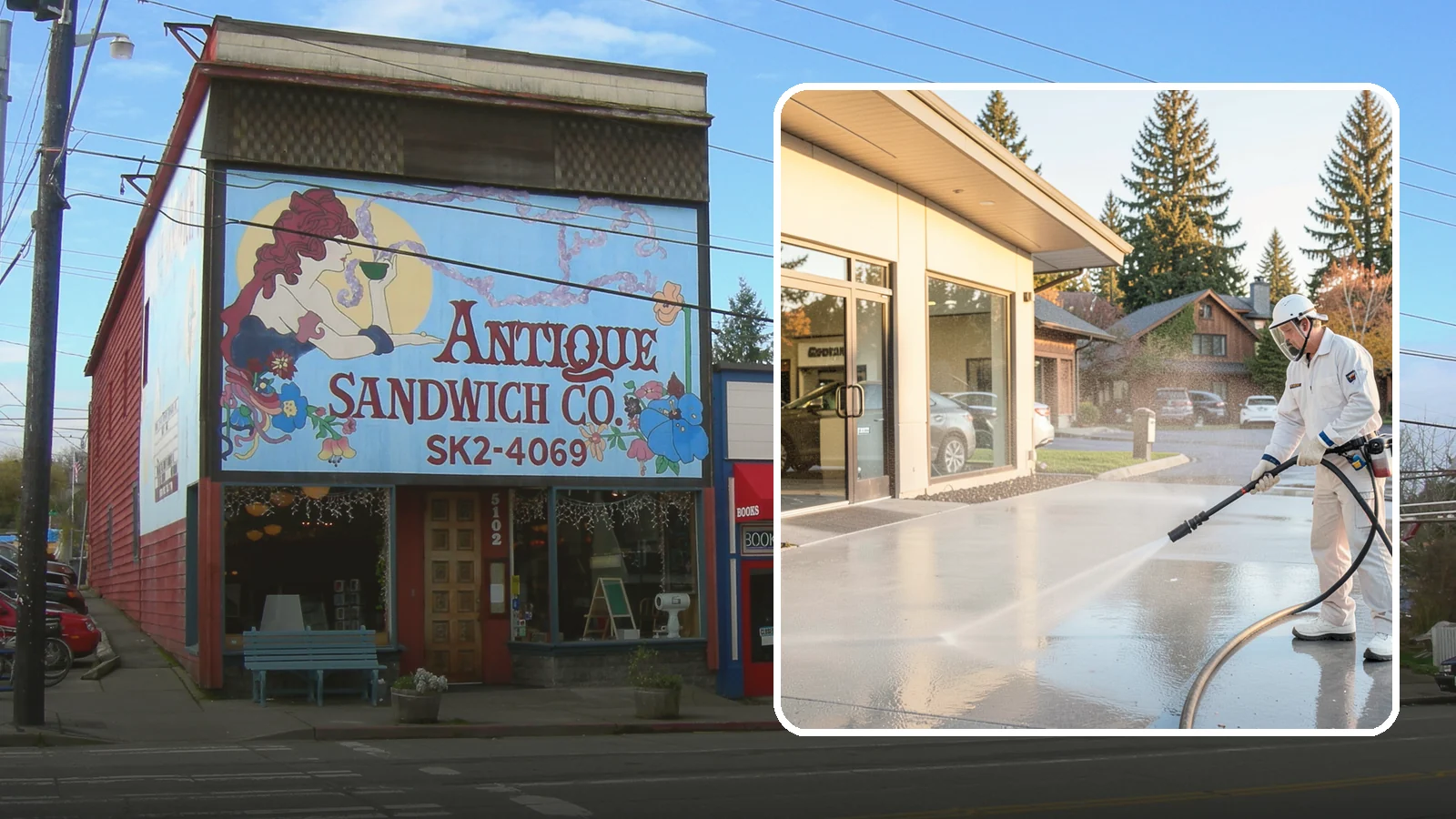 Car Dealership Cleaning in Ruston, Pierce County, WA - Large-lot exterior cleaning for auto dealerships that brightens showroom facades, display lots, and service drives so inventory...